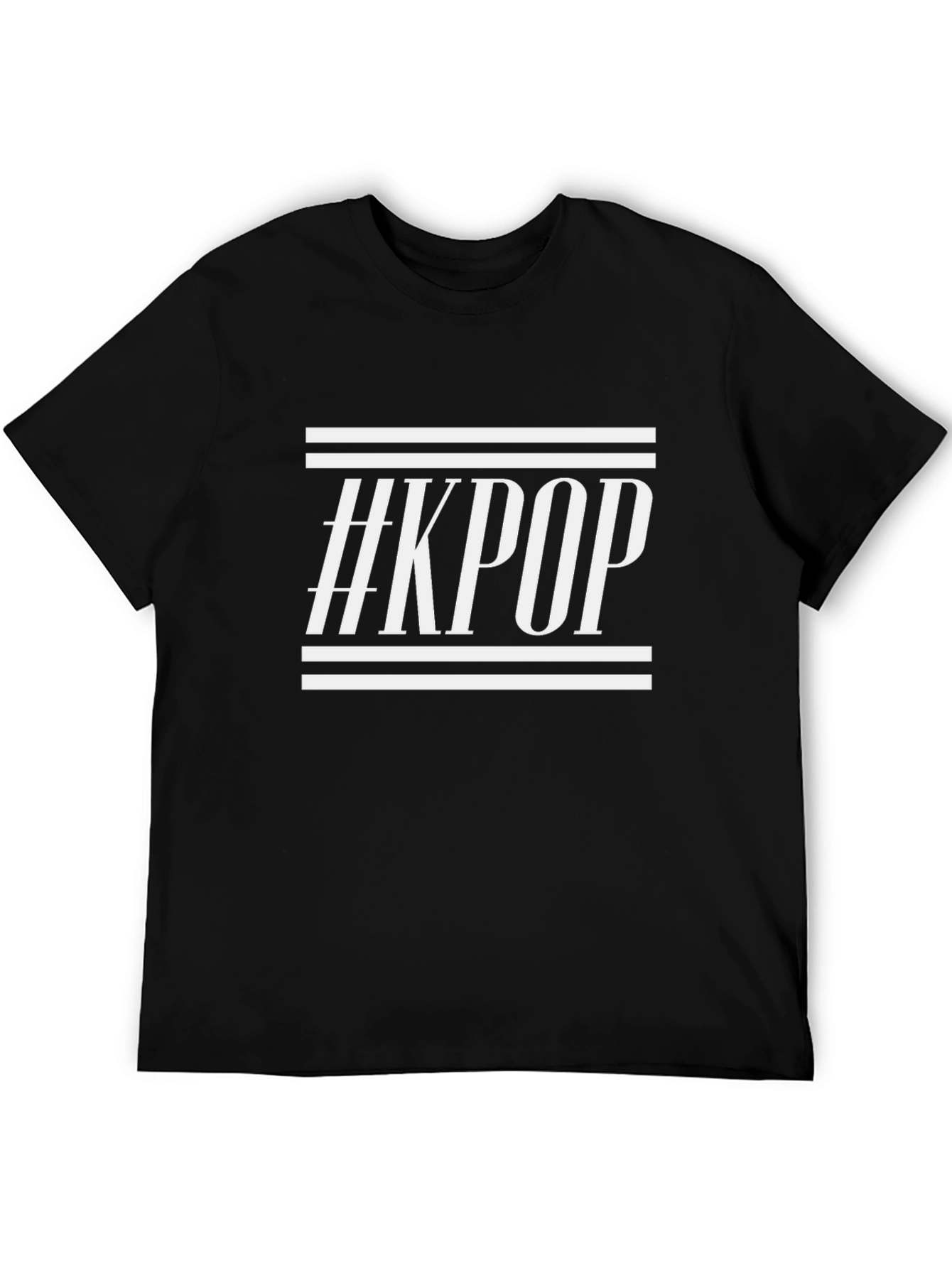 Stylish #KPOP Black Graphic Tee