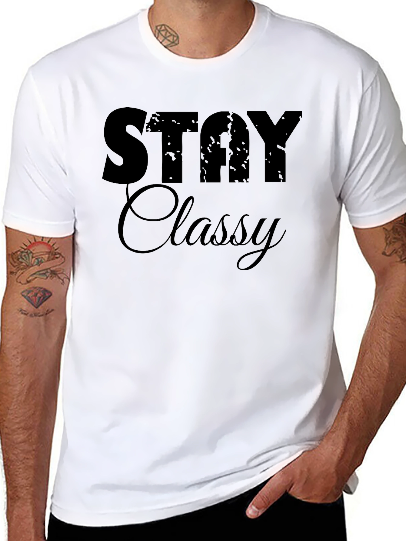 Stay Classy Black Graphic Tee - Stylish Casual Wear