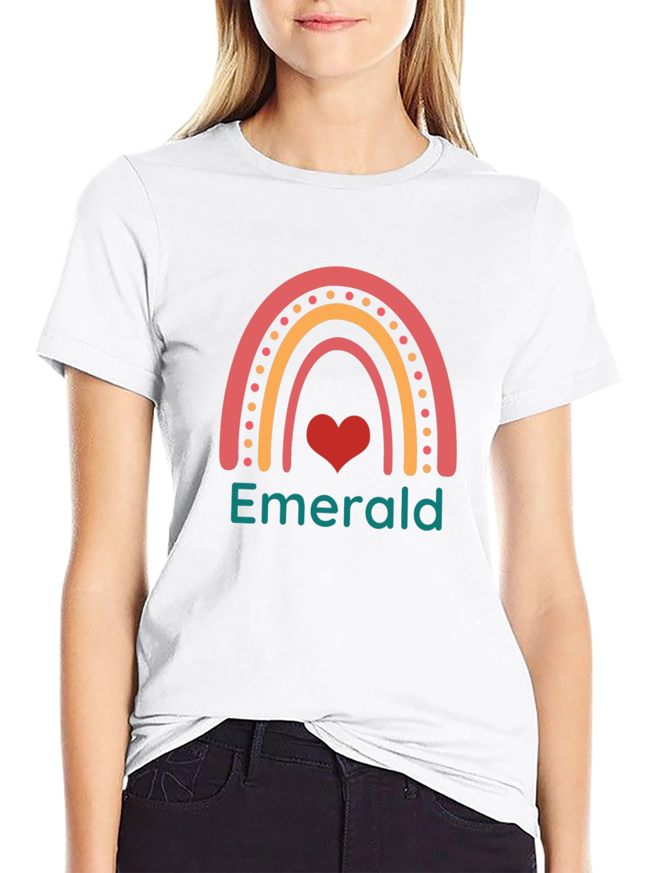 Emerald Heart Rainbow Graphic Tee
