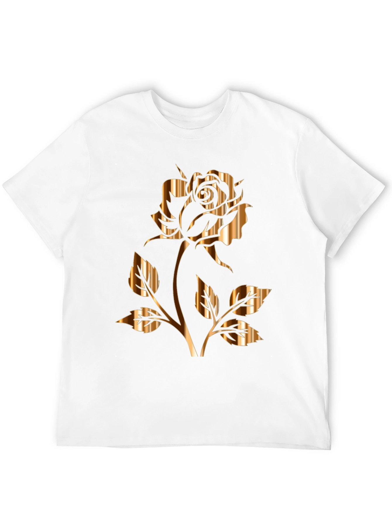 Golden Rose Graphic Black T-Shirt