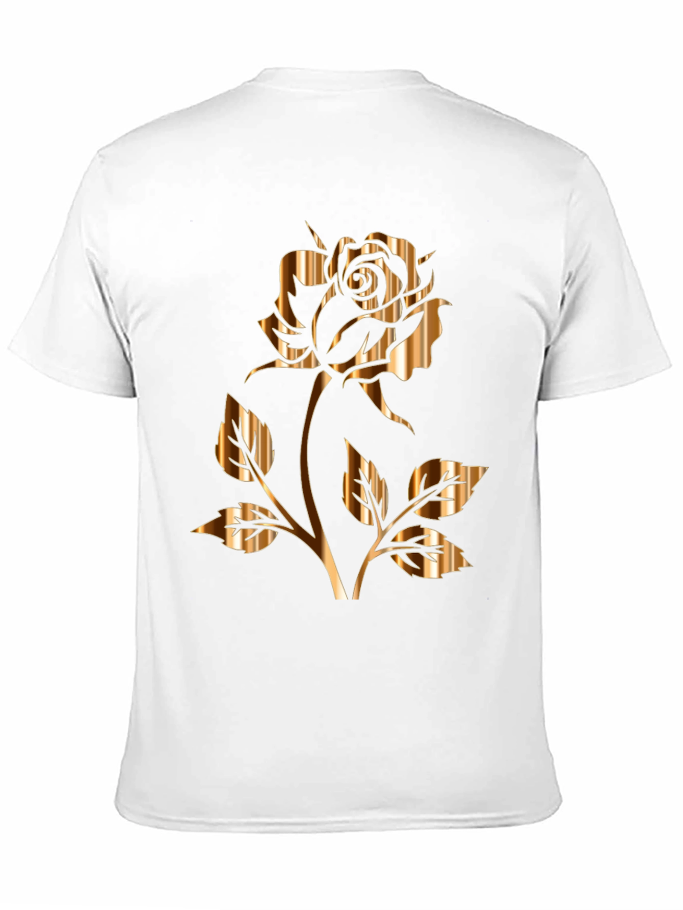 Golden Rose Graphic Black T-Shirt