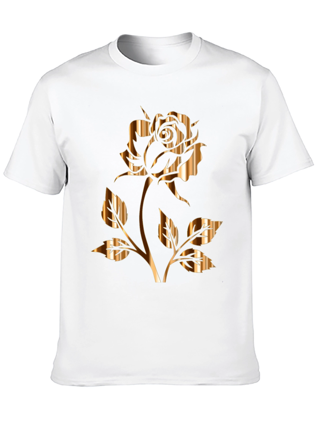 Golden Rose Graphic Black T-Shirt
