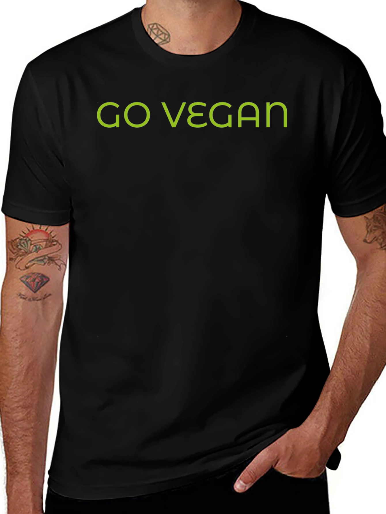 Go Vegan Graphic Tee - Mens Black T-Shirt