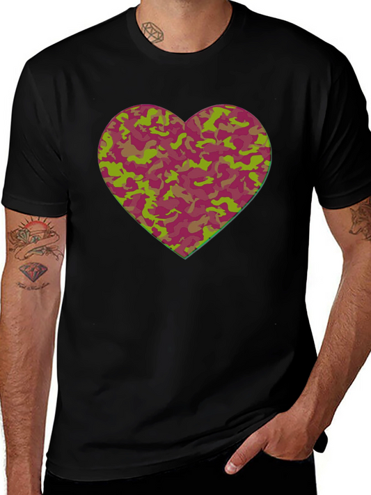 Camo Heart Graphic Tee - Stylish Casual Wear