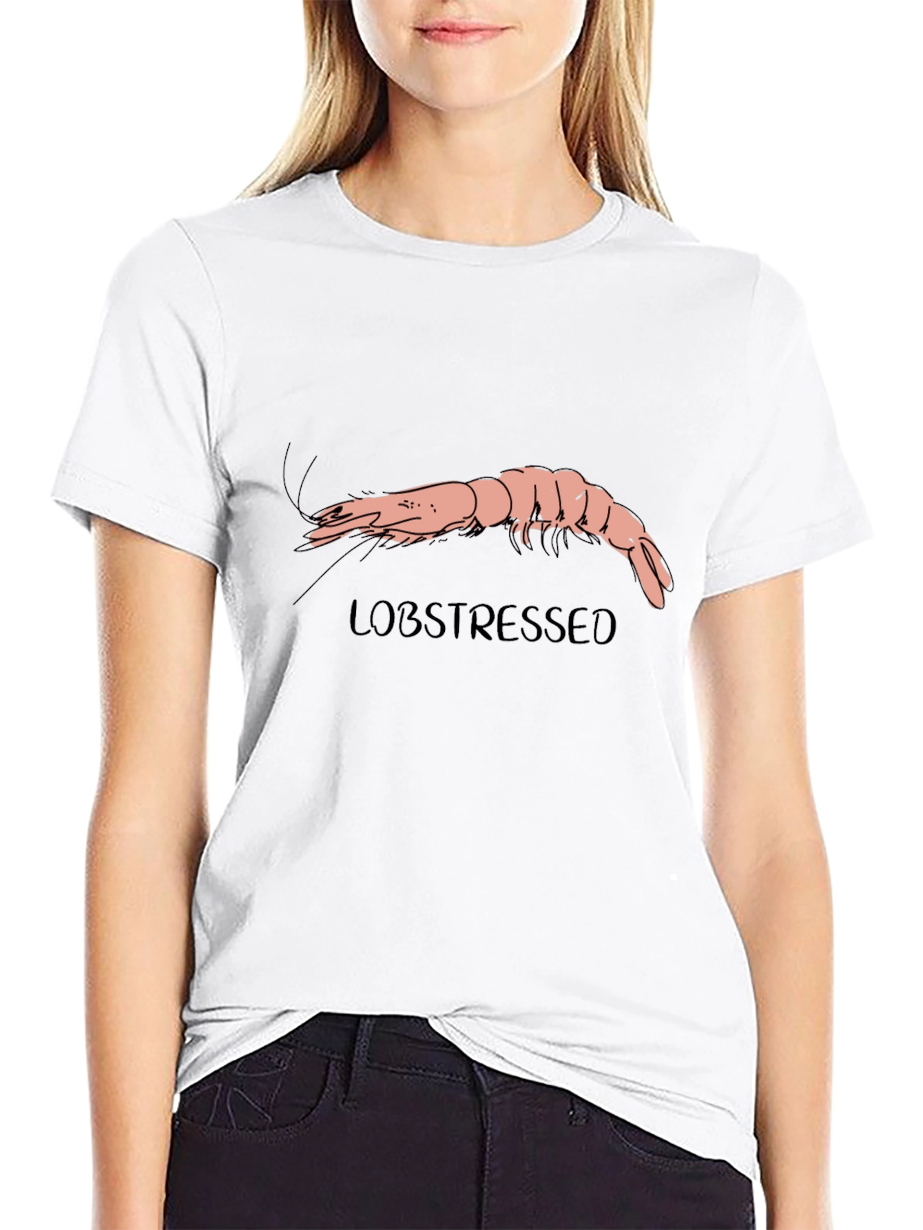 Lobstressed Funny Shrimp Graphic Tee