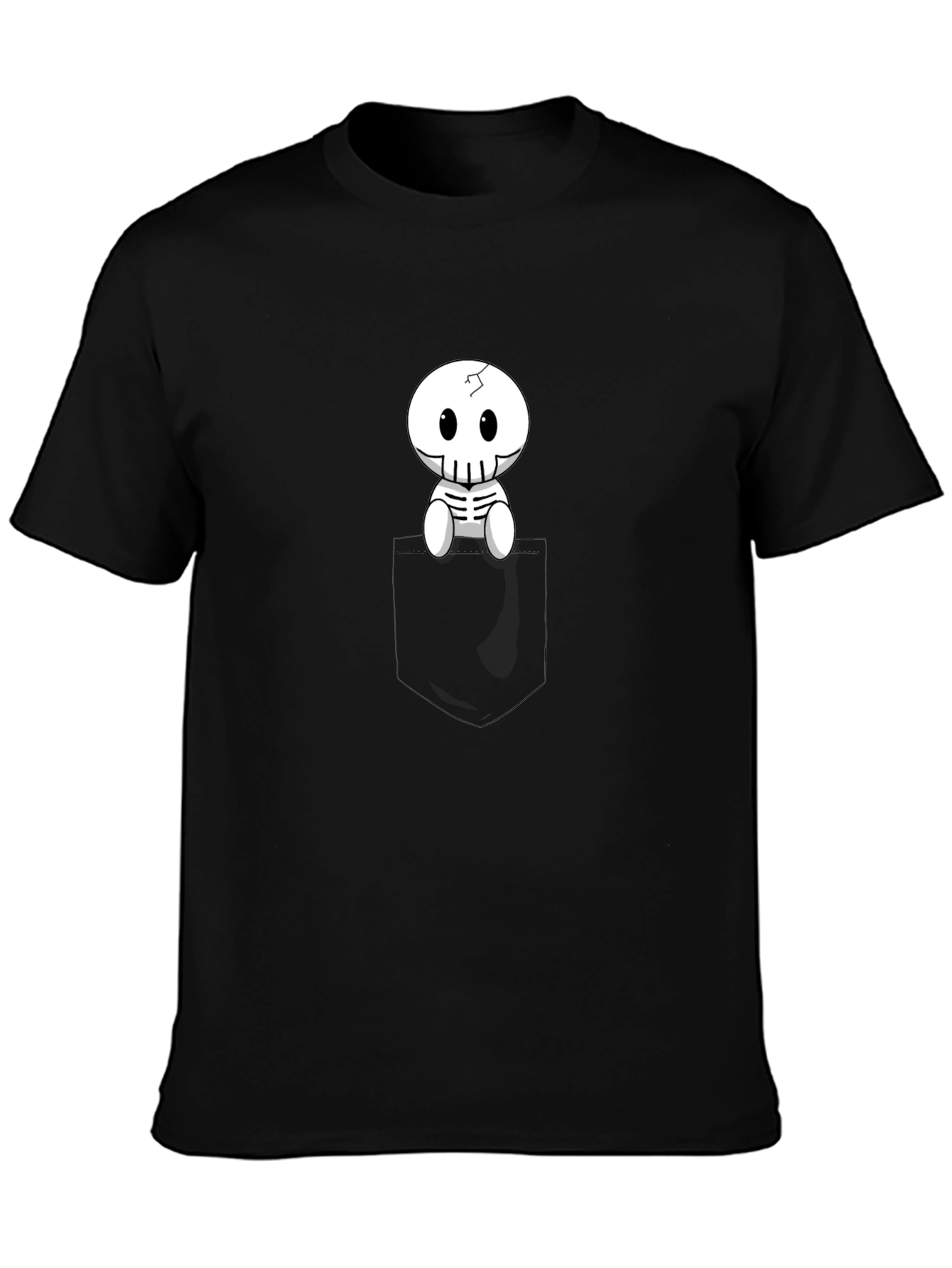 Pocket Skeleton Graphic Tee - Black