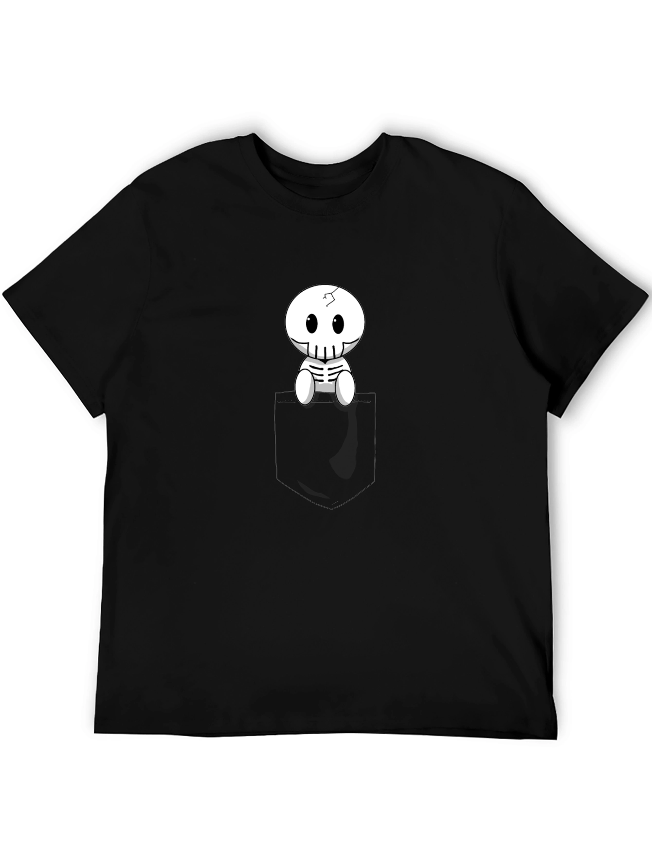 Pocket Skeleton Graphic Tee - Black