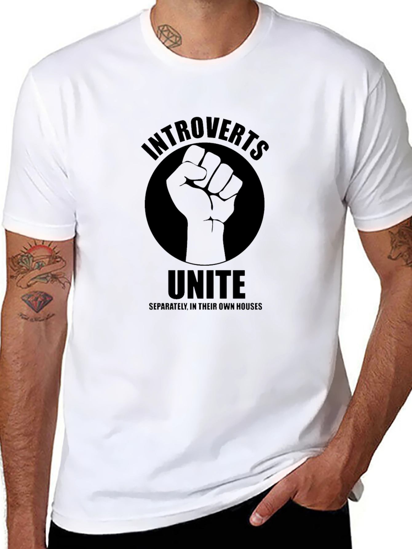 Introverts Unite T-Shirt - Black Graphic Tee