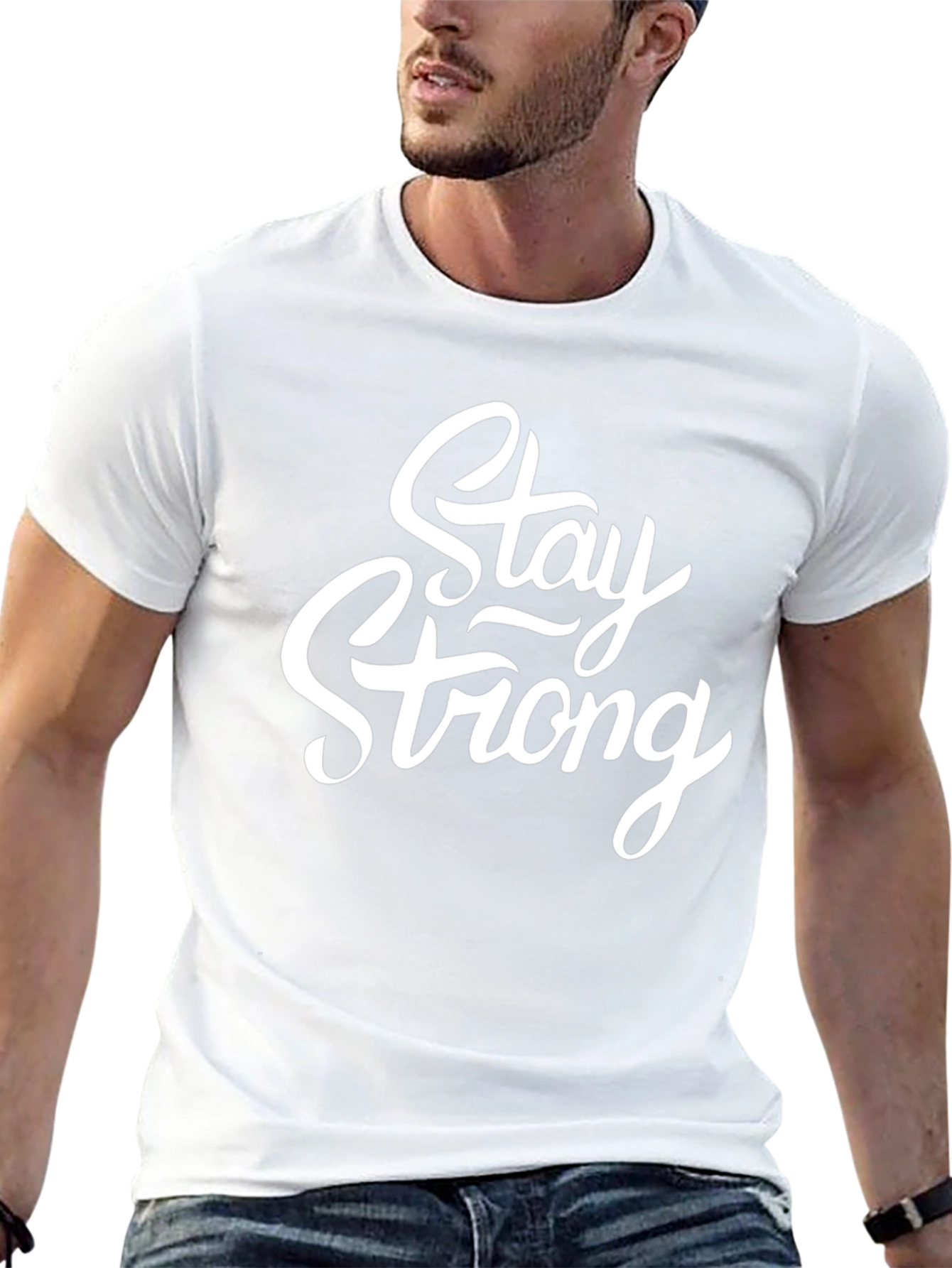 Stay Strong Graphic Tee - Premium Black T-Shirt