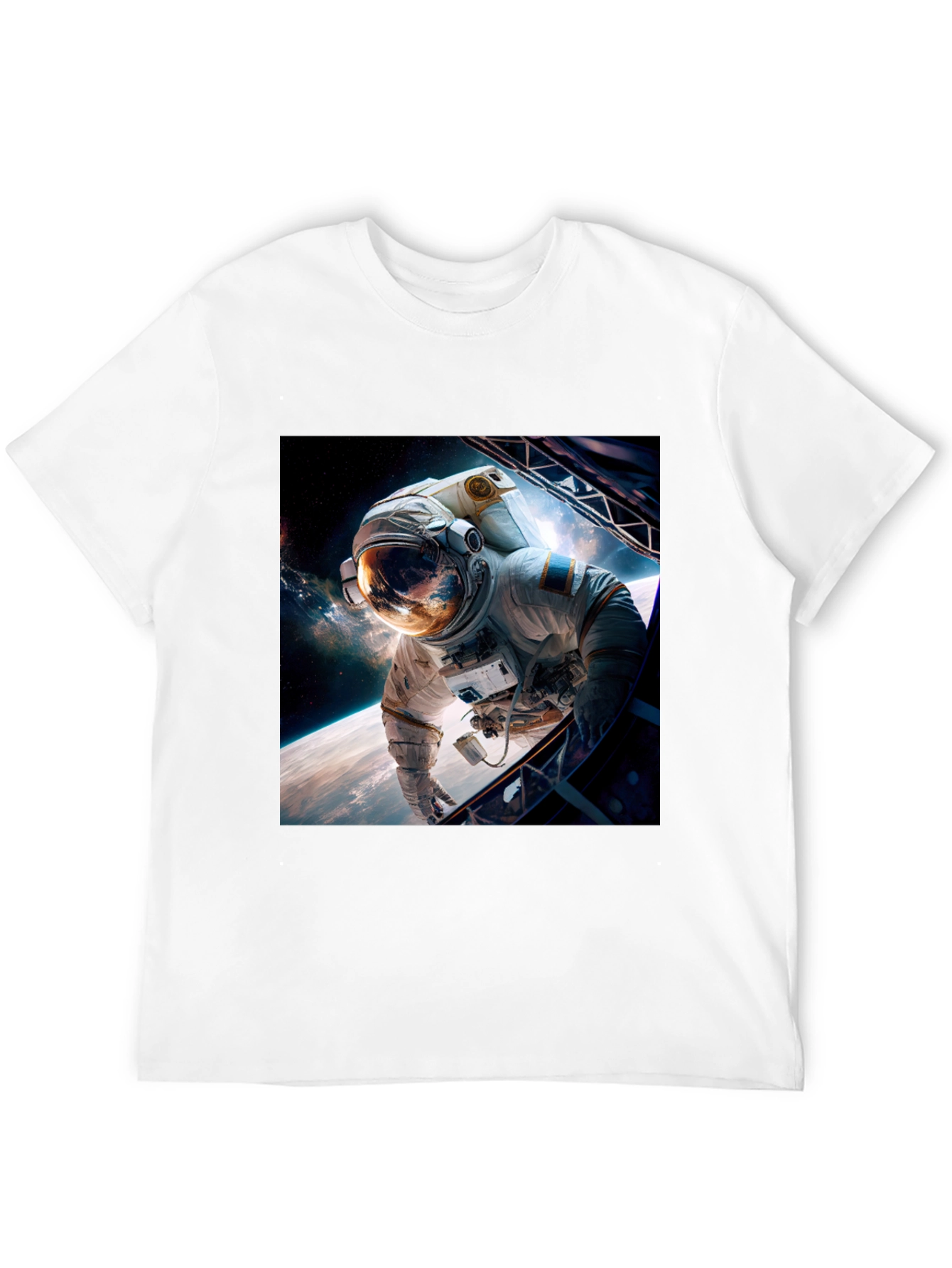 Astronaut in Space Graphic Black T-Shirt