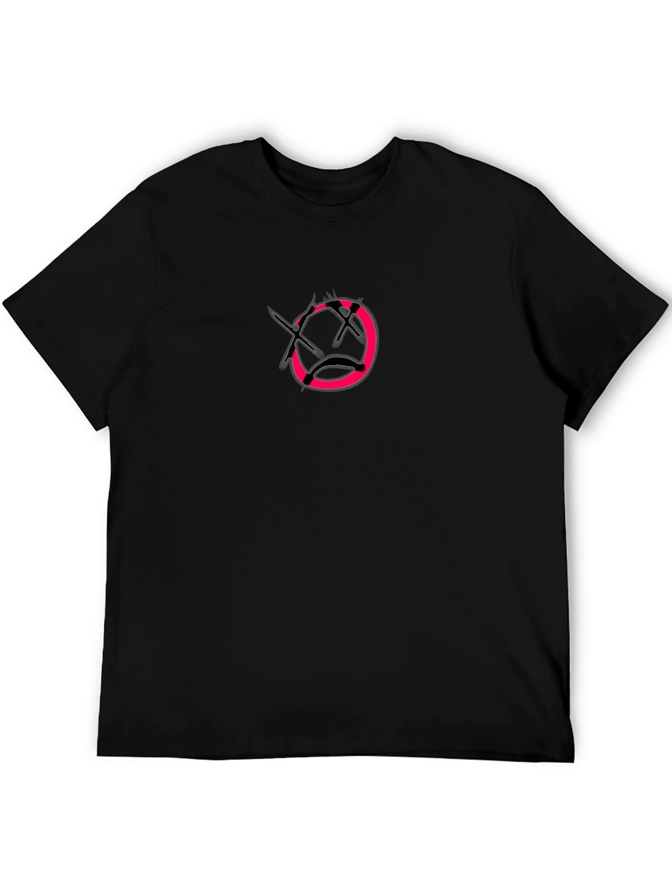Edgy Graphic Tee - Neon Sad Face Design