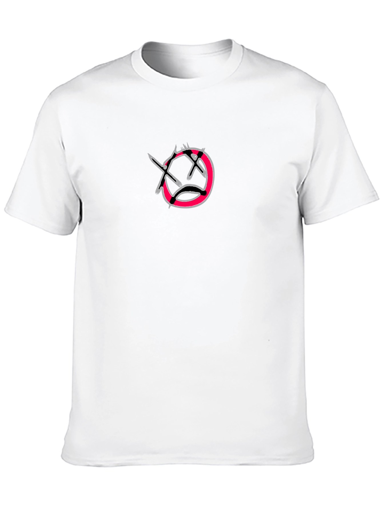Edgy Graphic Tee - Neon Sad Face Design