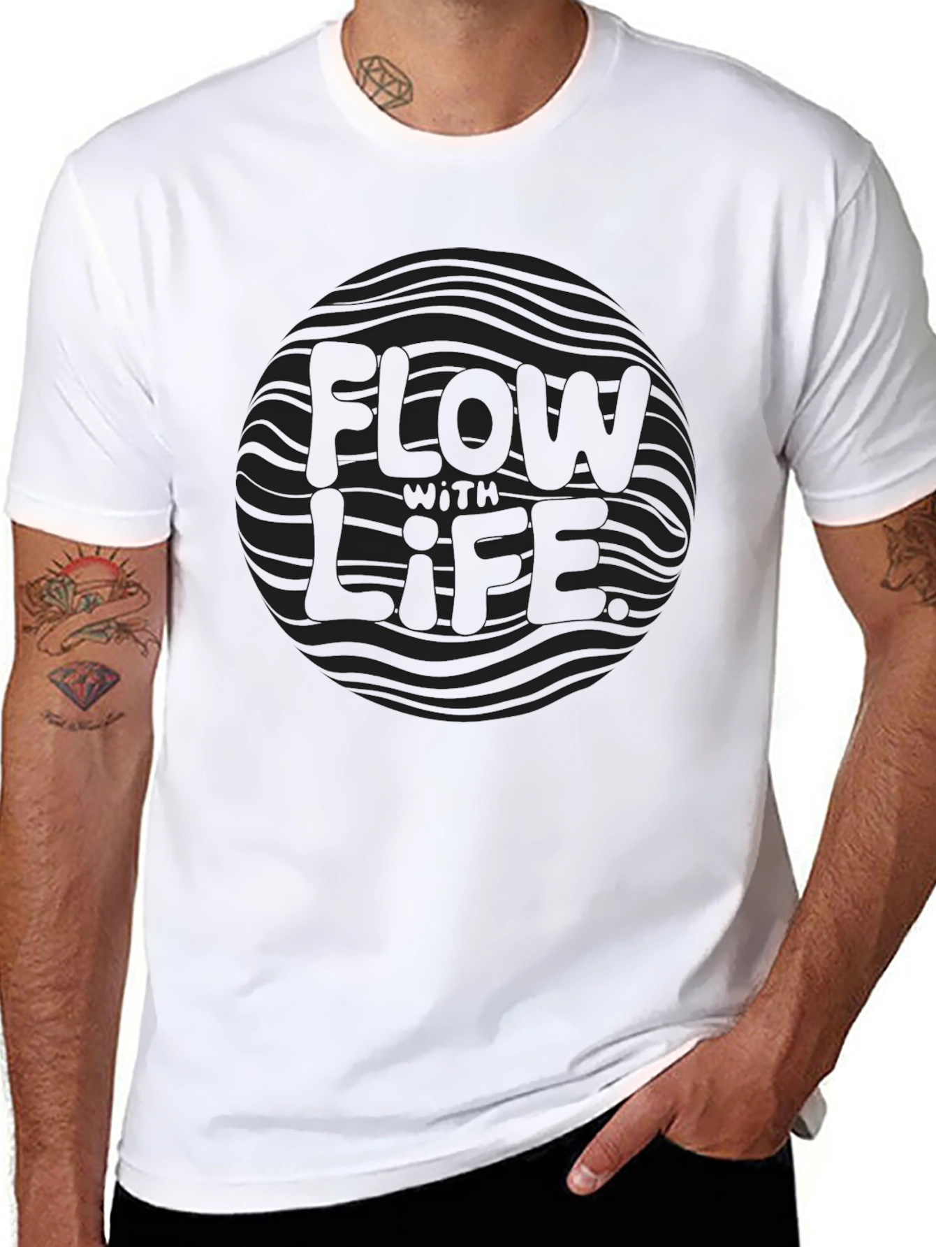 Flow With Life Black Graphic Tee
