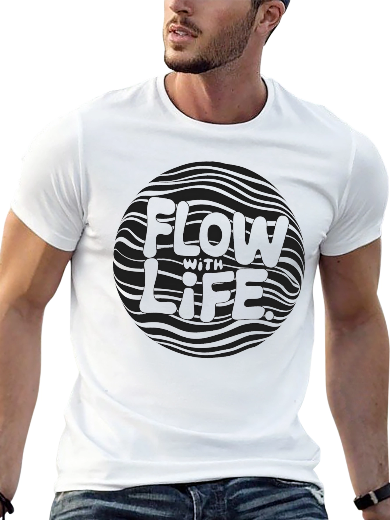 Flow With Life Black Graphic Tee