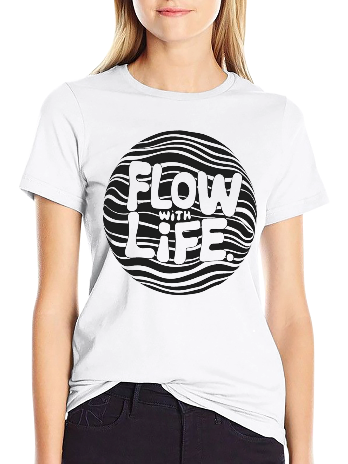 Flow With Life Black Graphic Tee