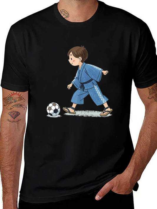 Boy in Kimono T-Shirt - Soccer Style