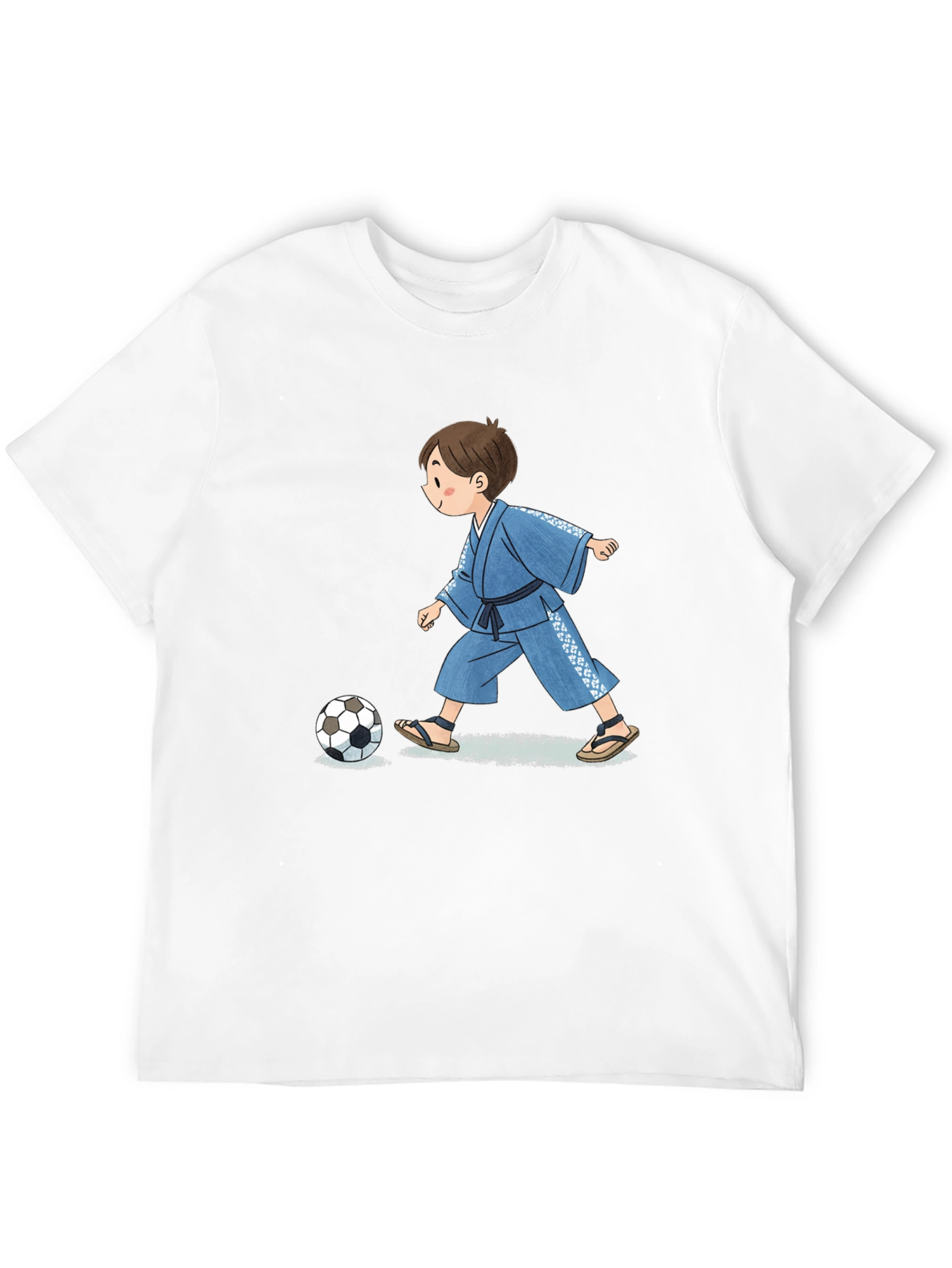 Boy in Kimono T-Shirt - Soccer Style