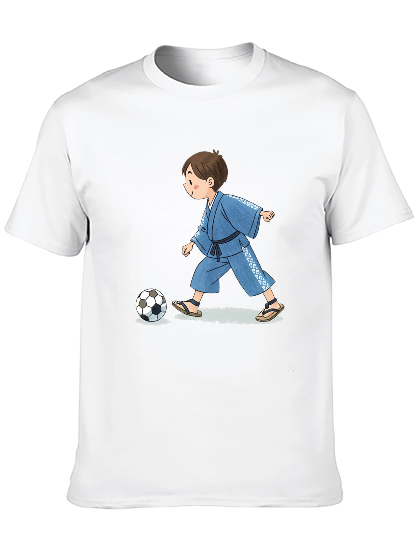 Boy in Kimono T-Shirt - Soccer Style