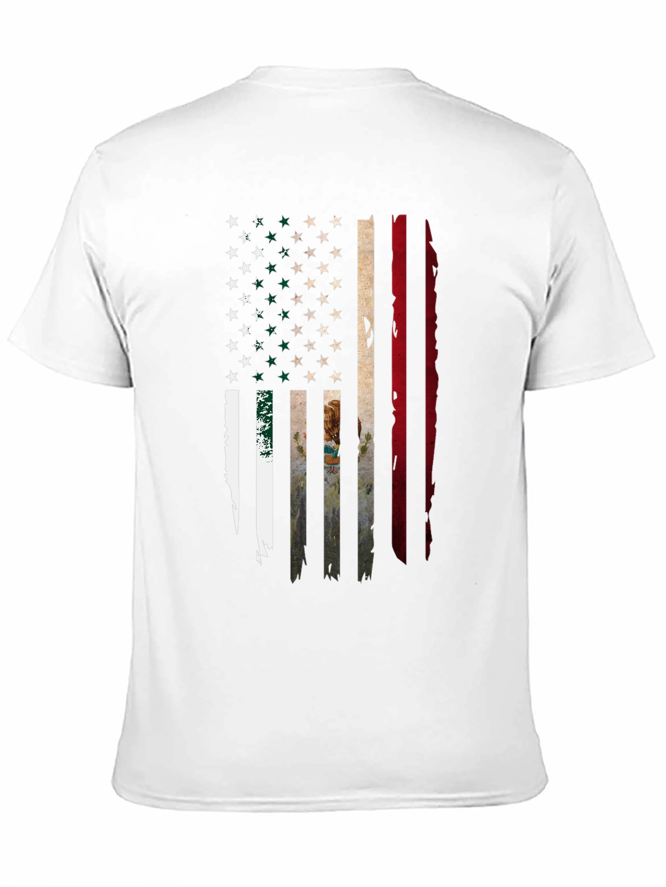 Distressed USA Mexico Flag Graphic T-Shirt