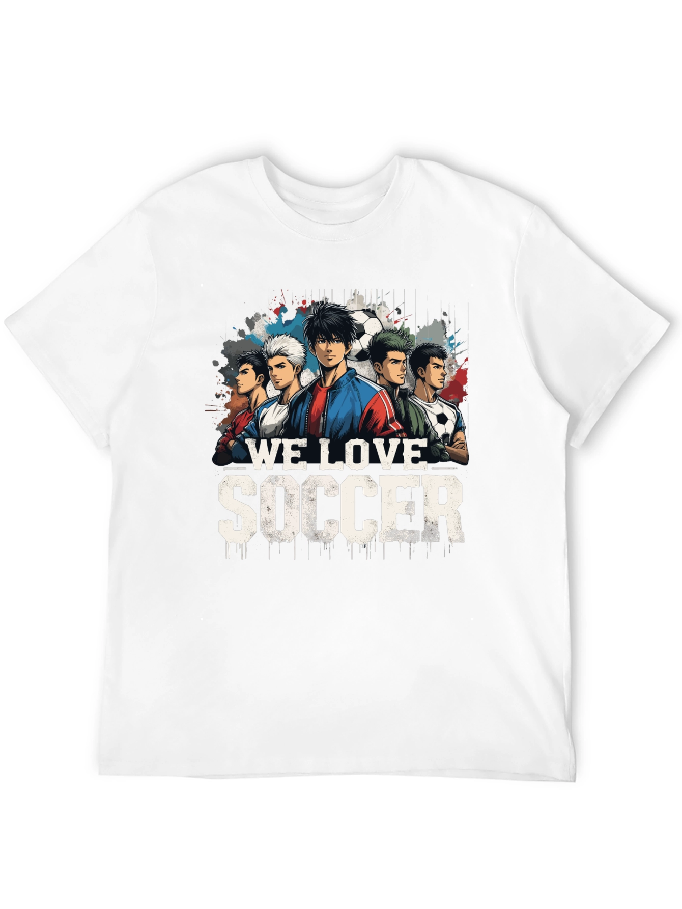 We Love Soccer Graphic Tee - Black Cotton Blend
