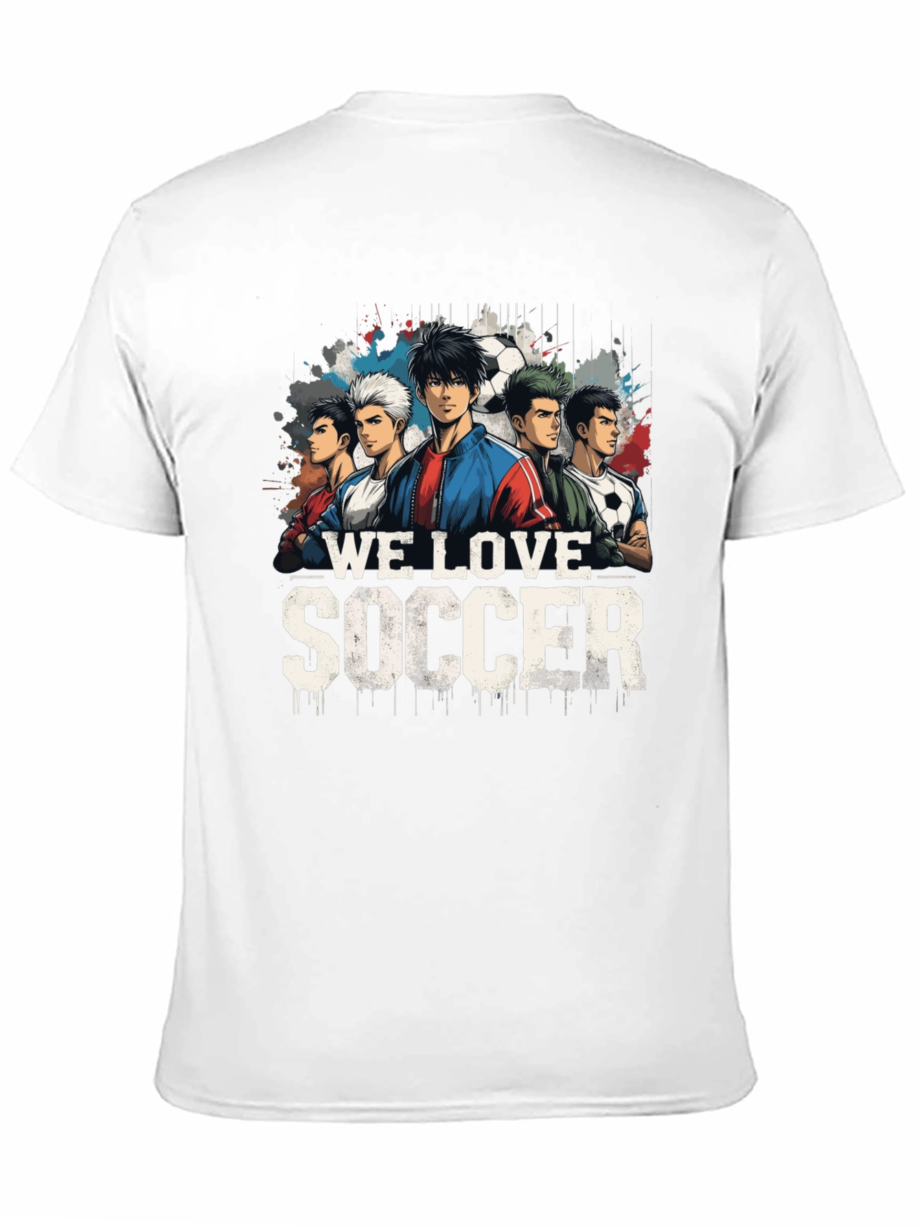 We Love Soccer Graphic Tee - Black Cotton Blend