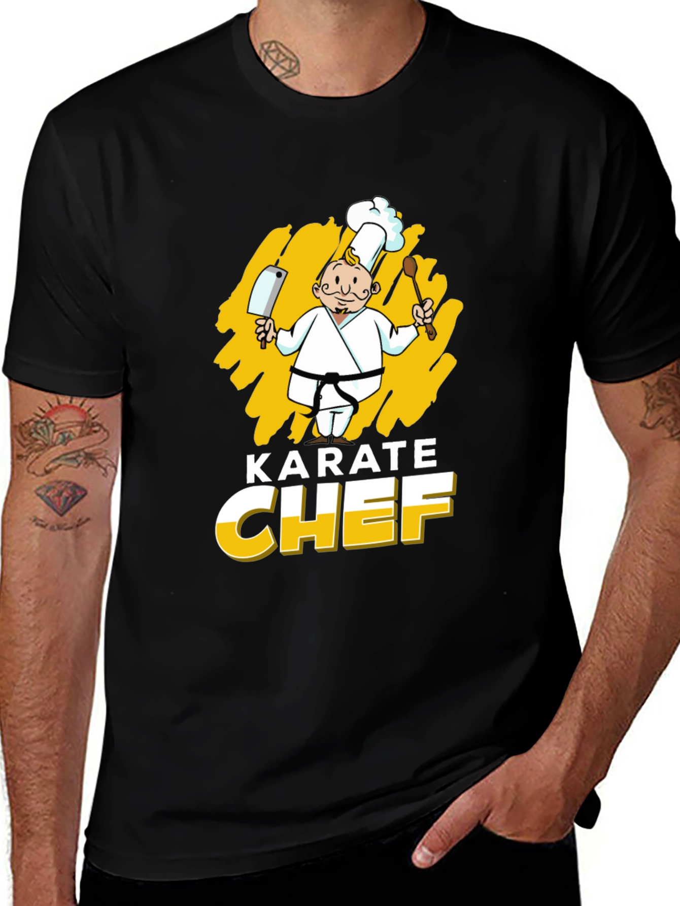 Karate Chef Graphic T-Shirt - Black