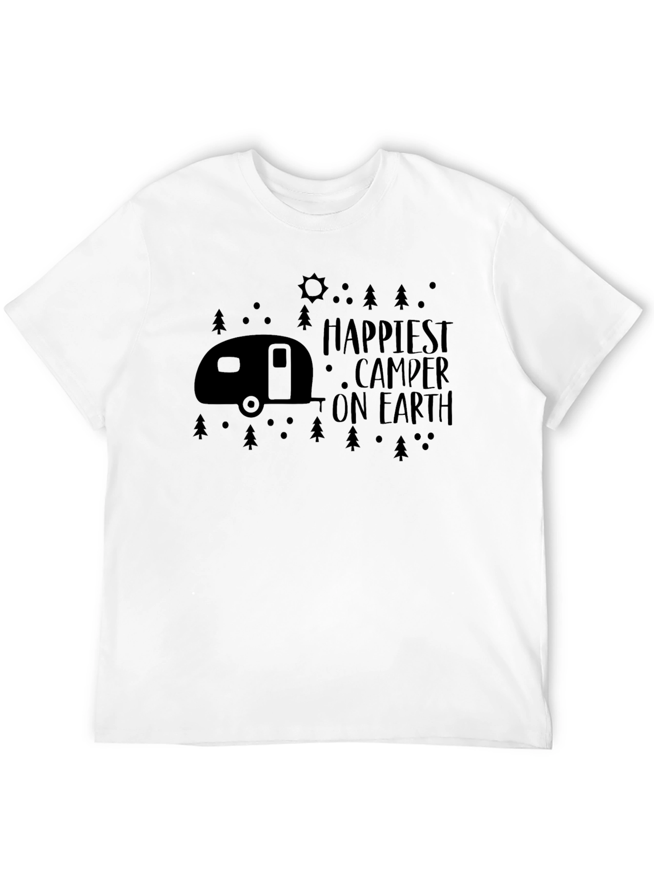 Happiest Camper on Earth Black Graphic T-Shirt