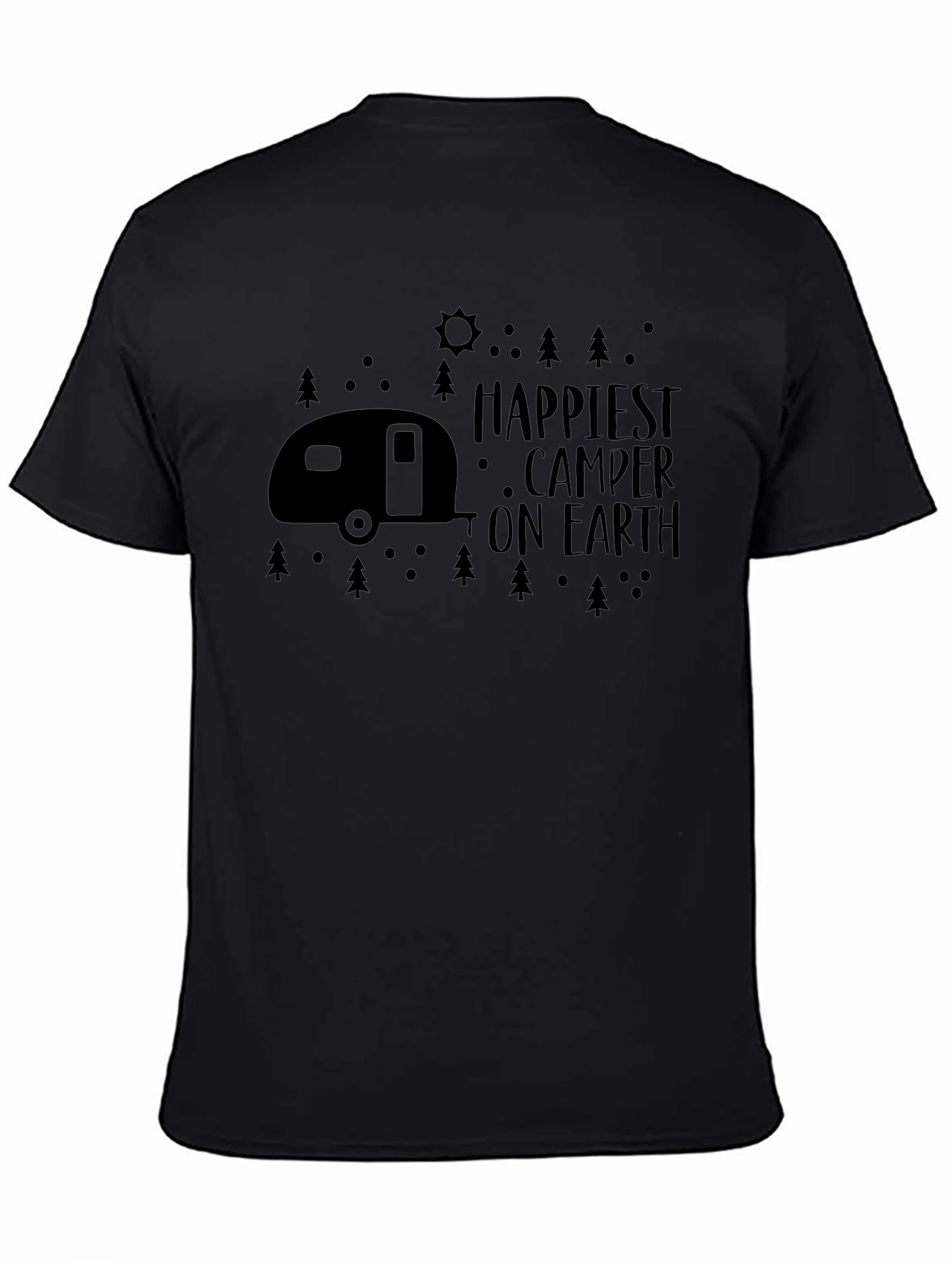 Happiest Camper on Earth Black Graphic T-Shirt