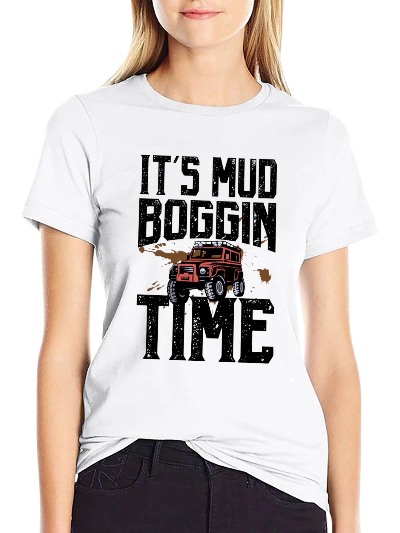 Mud Boggin Time Black Graphic T-Shirt