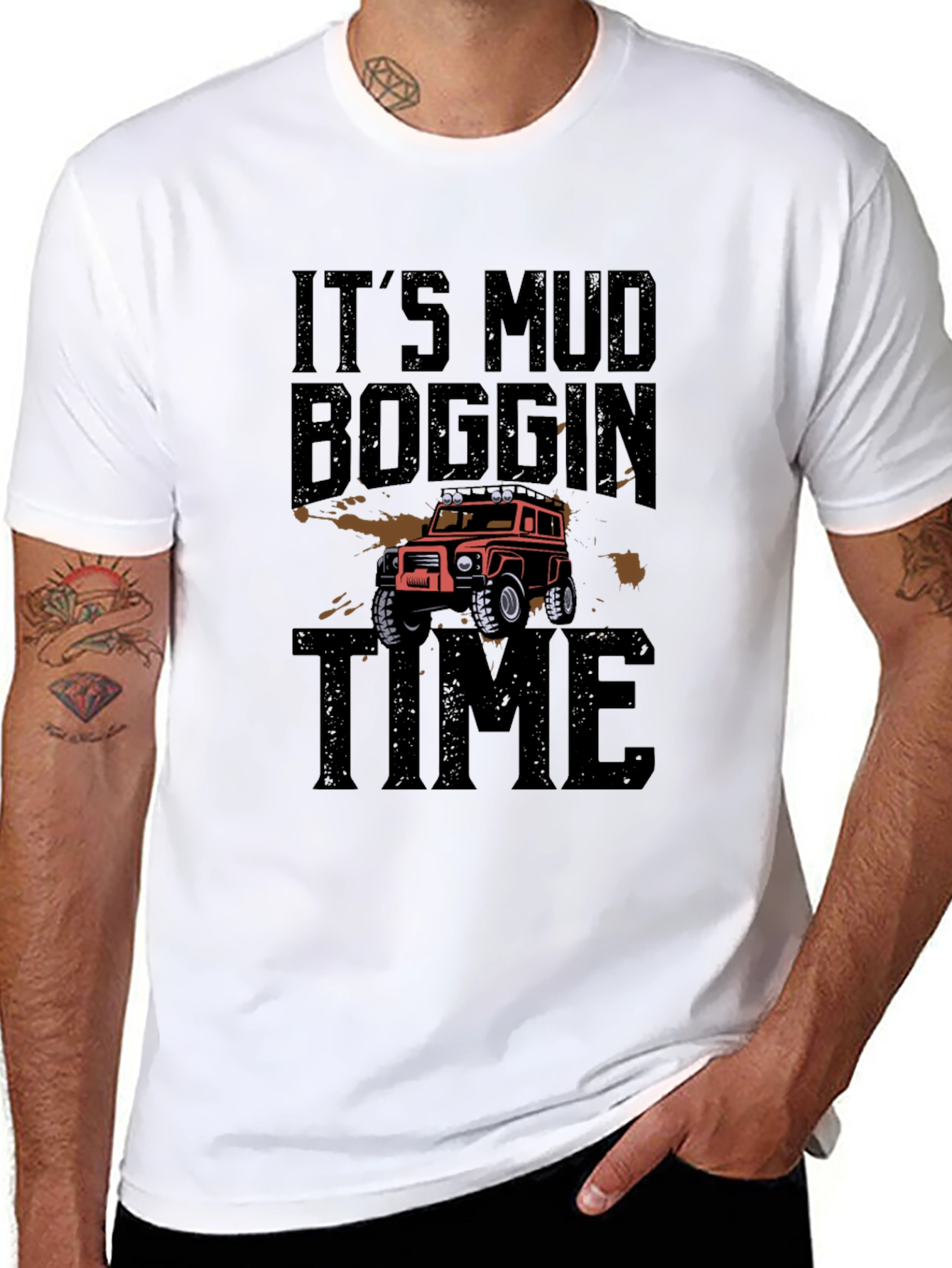 Mud Boggin Time Black Graphic T-Shirt