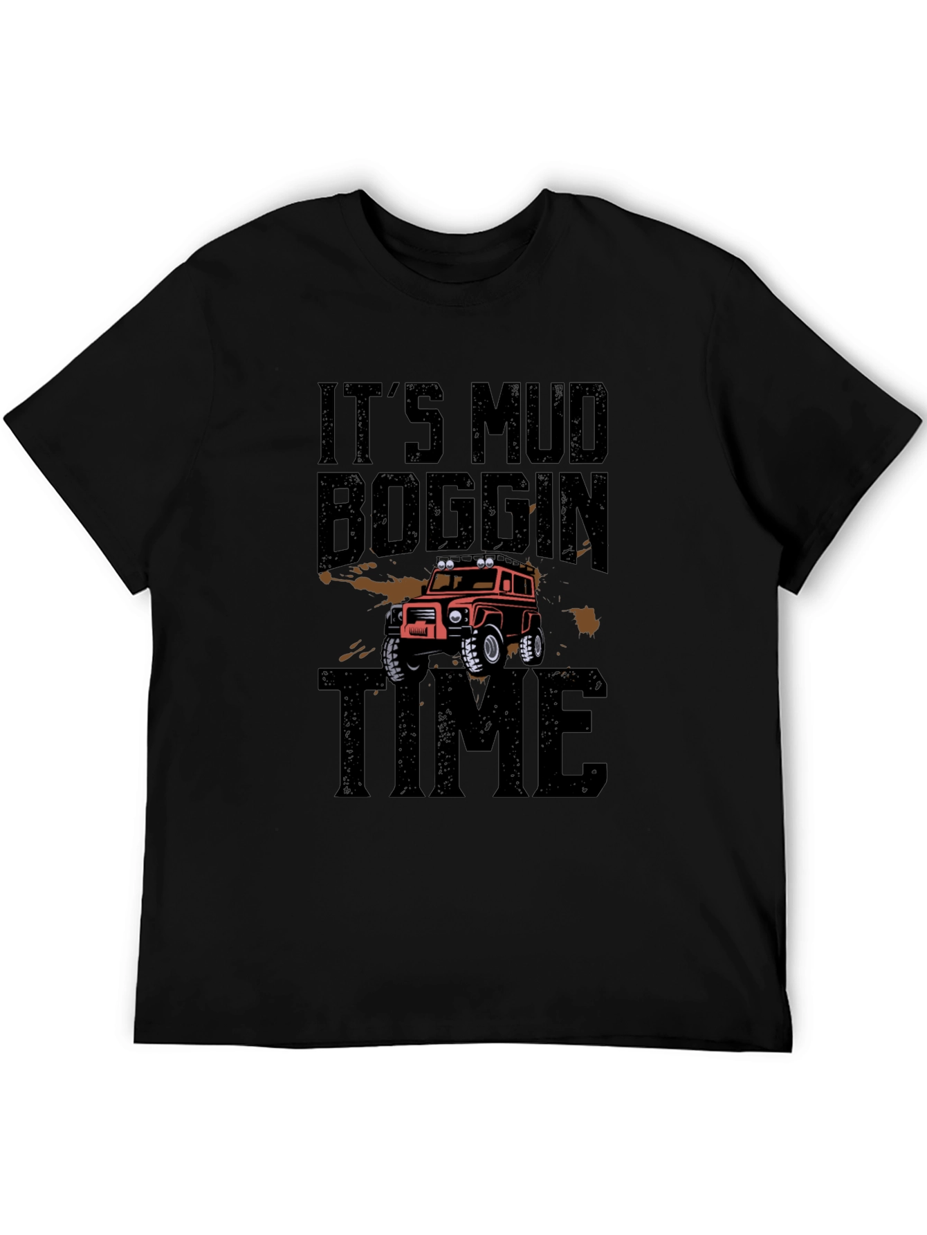 Mud Boggin Time Black Graphic T-Shirt