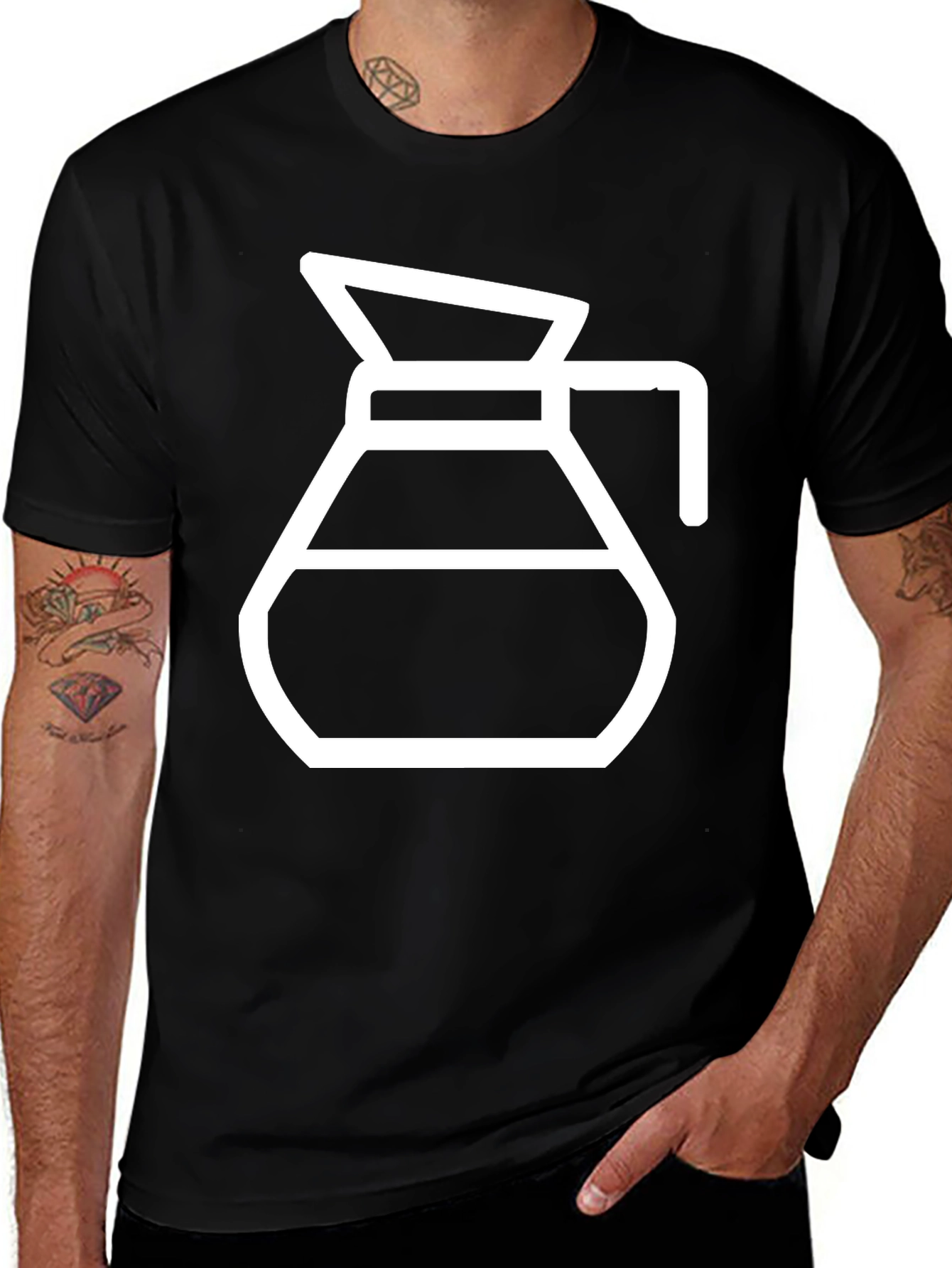 Coffee Carafe Graphic Tee - Black Cotton T-Shirt