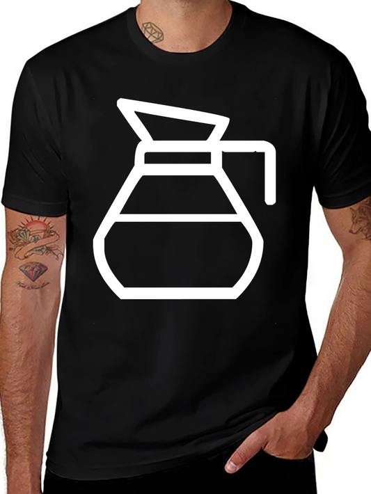 Coffee Carafe Graphic Tee - Black Cotton T-Shirt