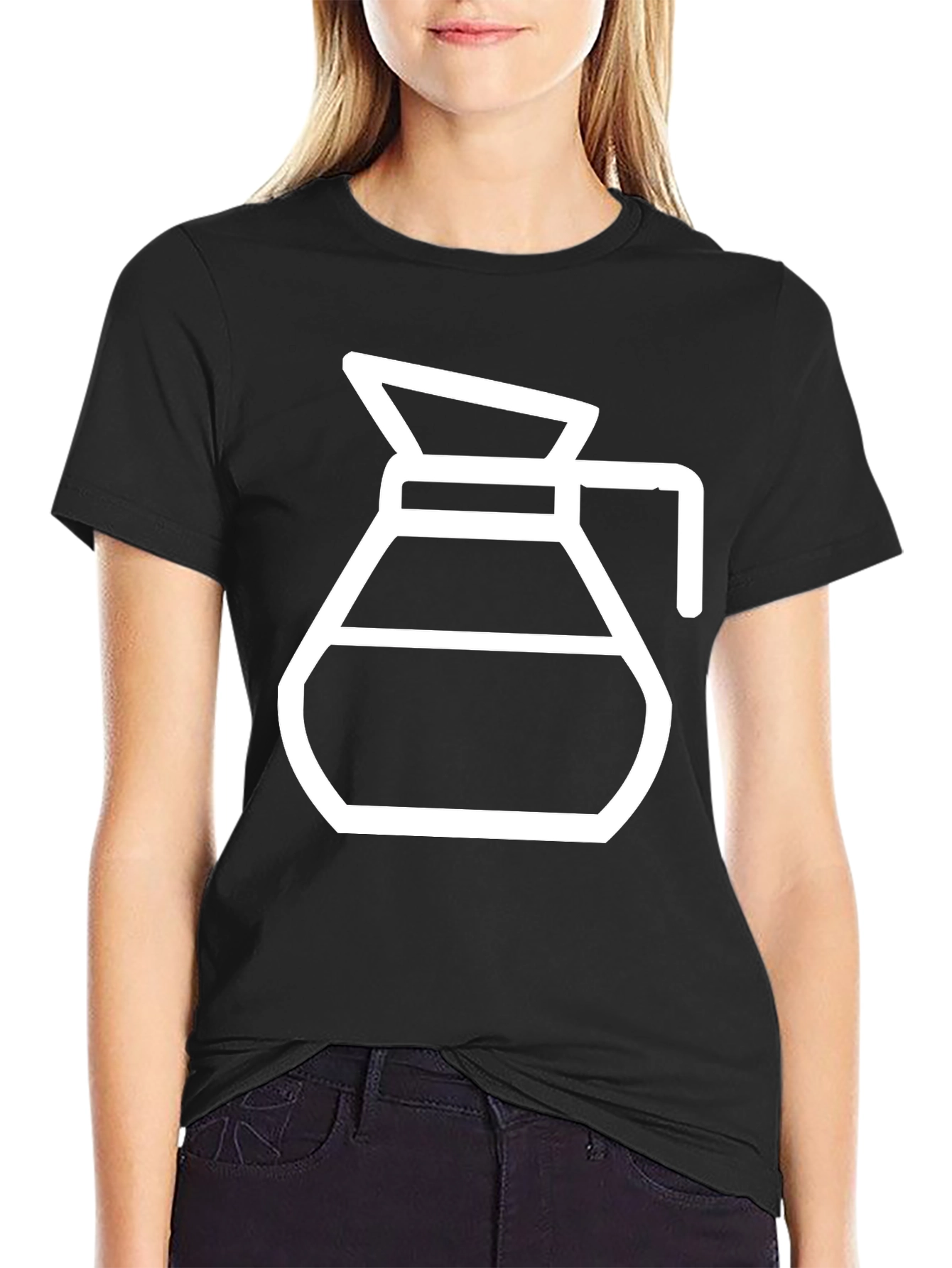 Coffee Carafe Graphic Tee - Black Cotton T-Shirt
