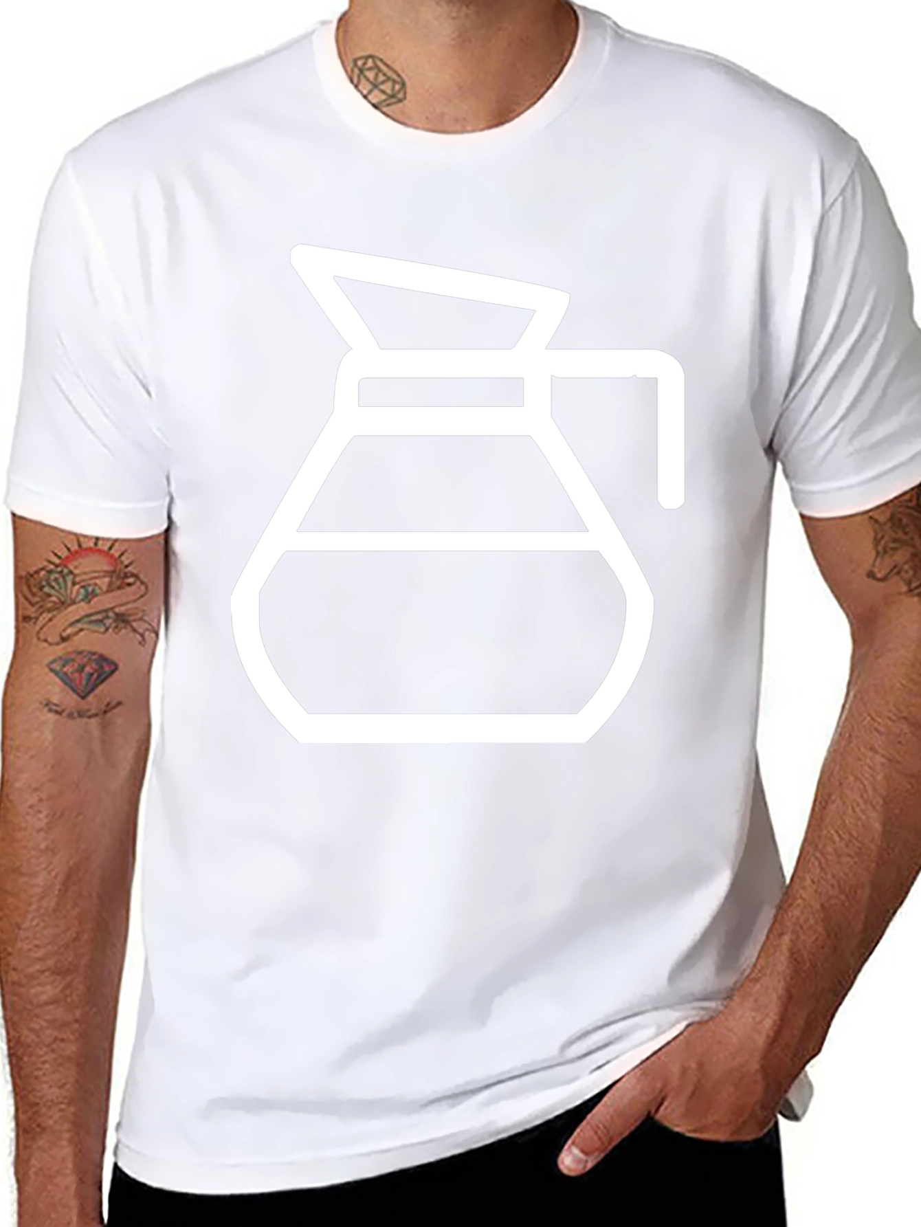 Coffee Carafe Graphic Tee - Black Cotton T-Shirt