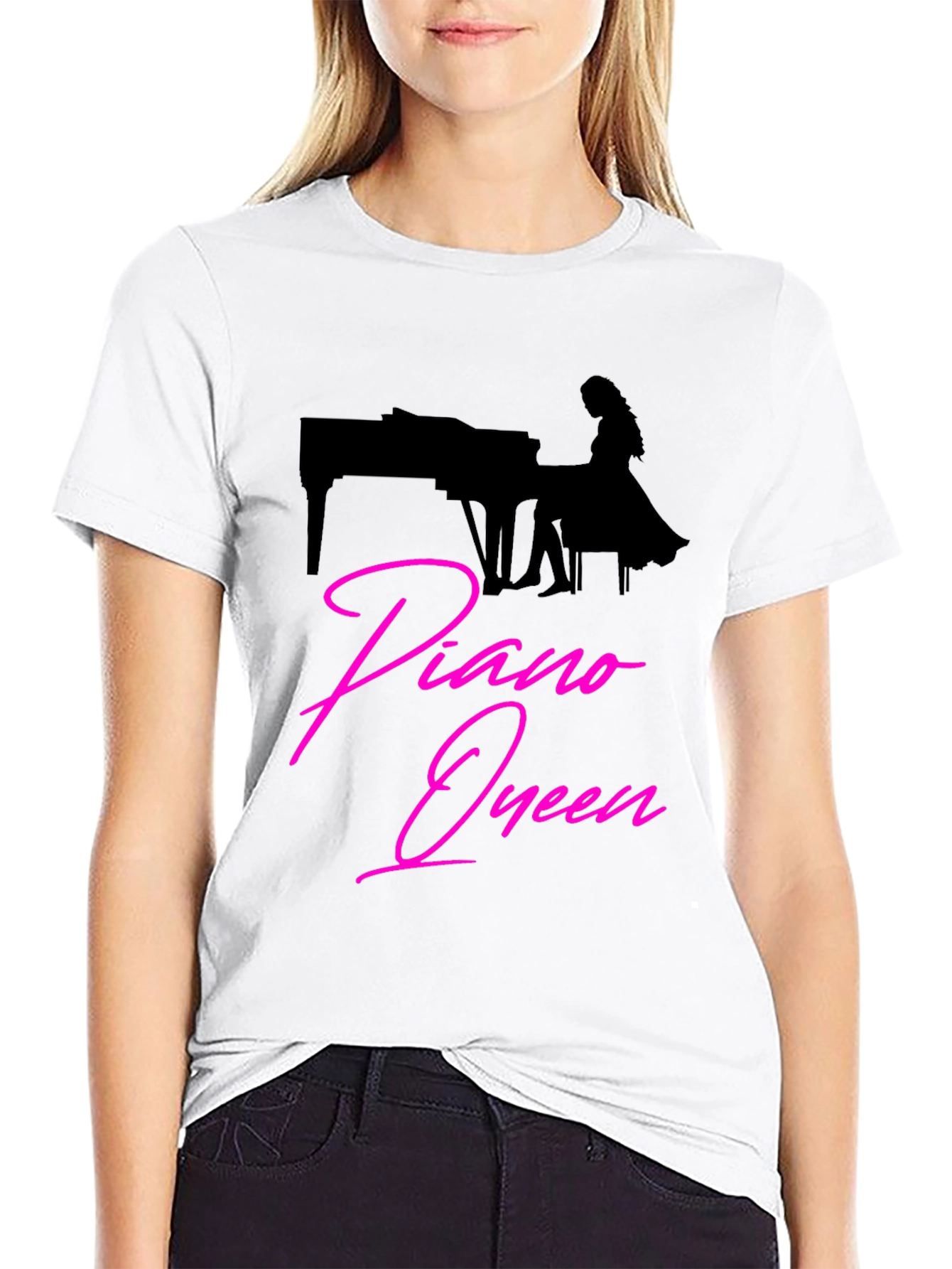 Piano Queen T-Shirt - Black Musical Tee