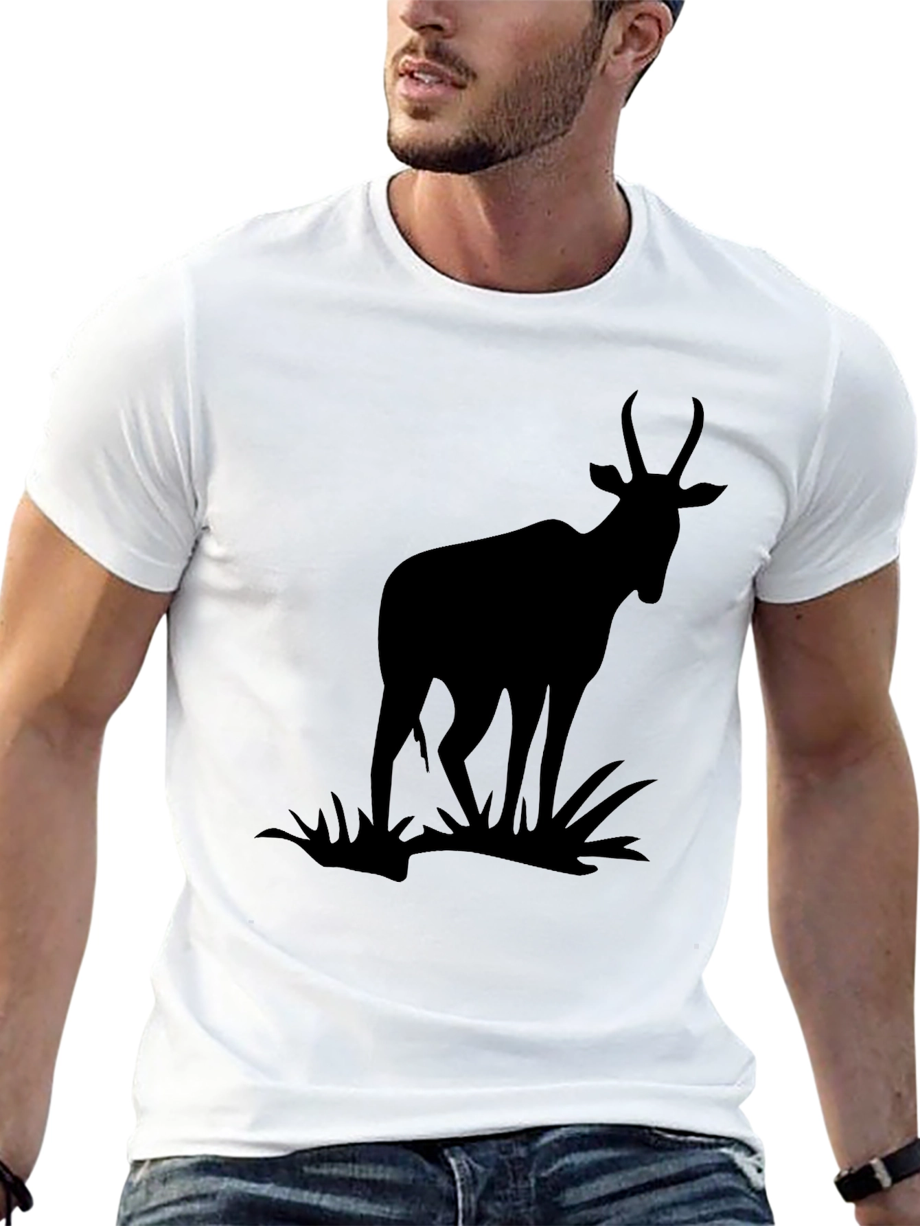 Black Antelope Silhouette Graphic Tee