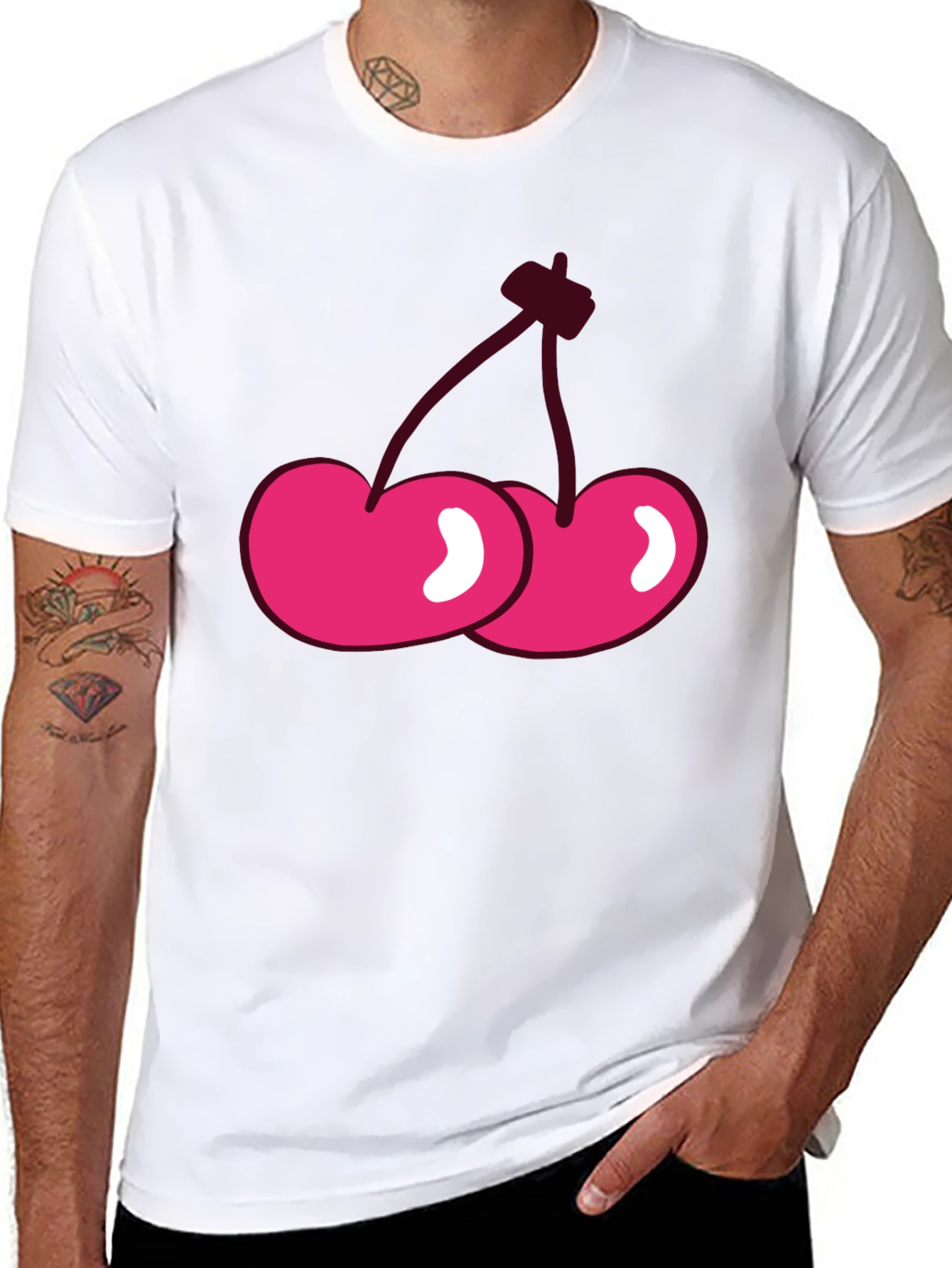 Cherry Graphic Black T-Shirt