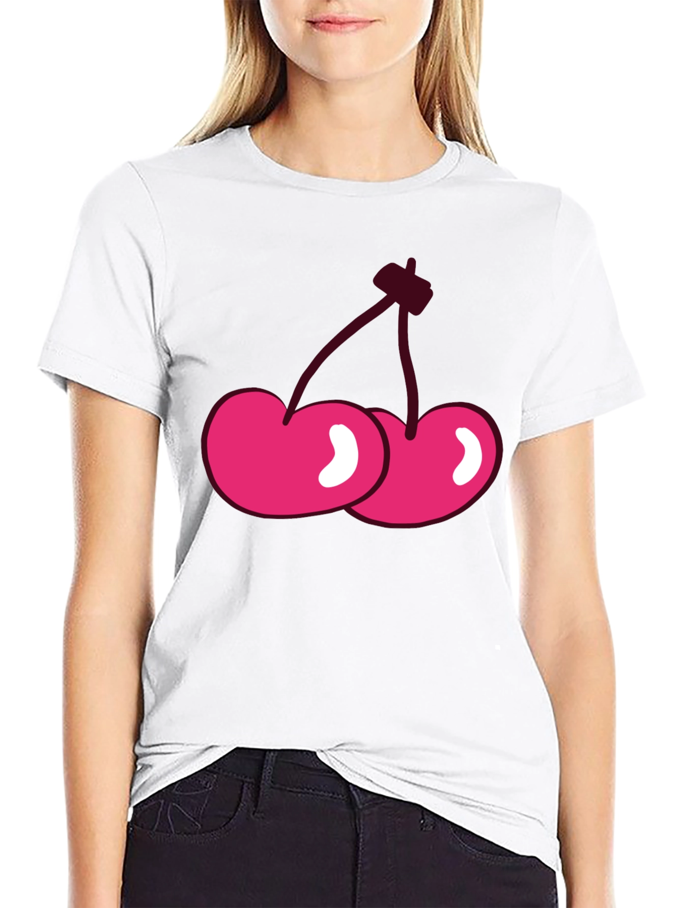 Cherry Graphic Black T-Shirt