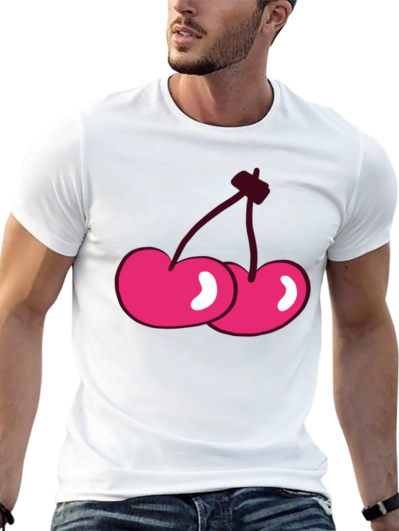 Cherry Graphic Black T-Shirt