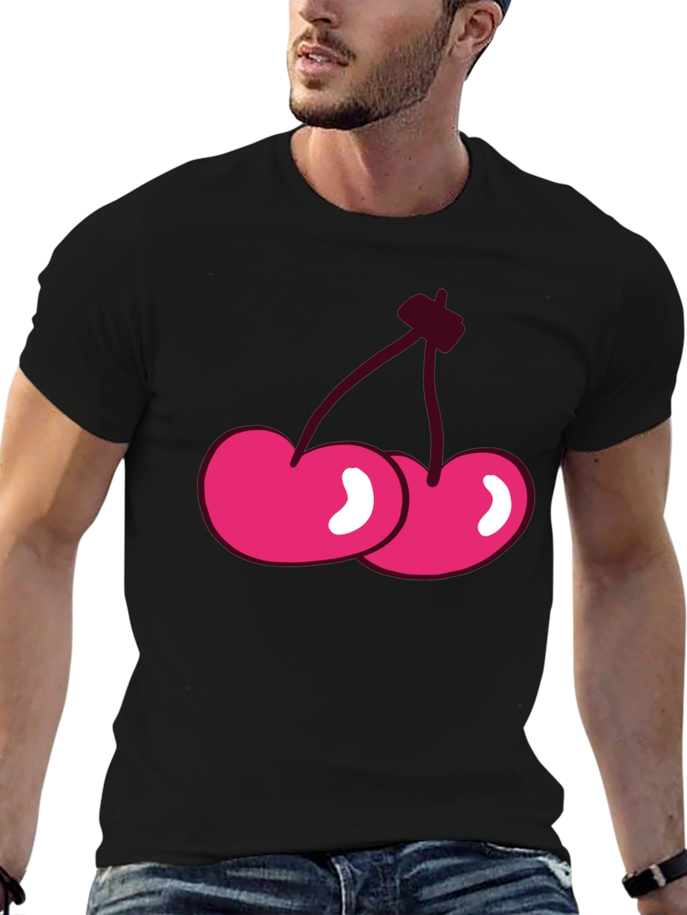 Cherry Graphic Black T-Shirt