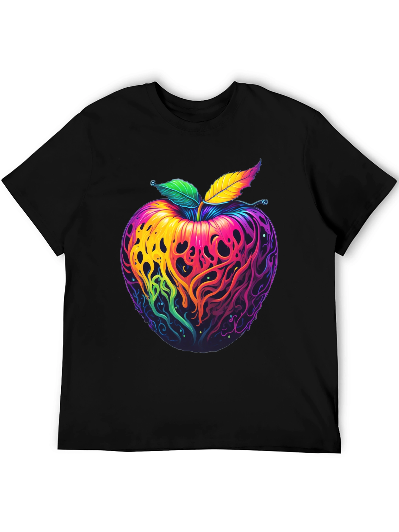 Psychedelic Apple Graphic T-Shirt - Vibrant Design
