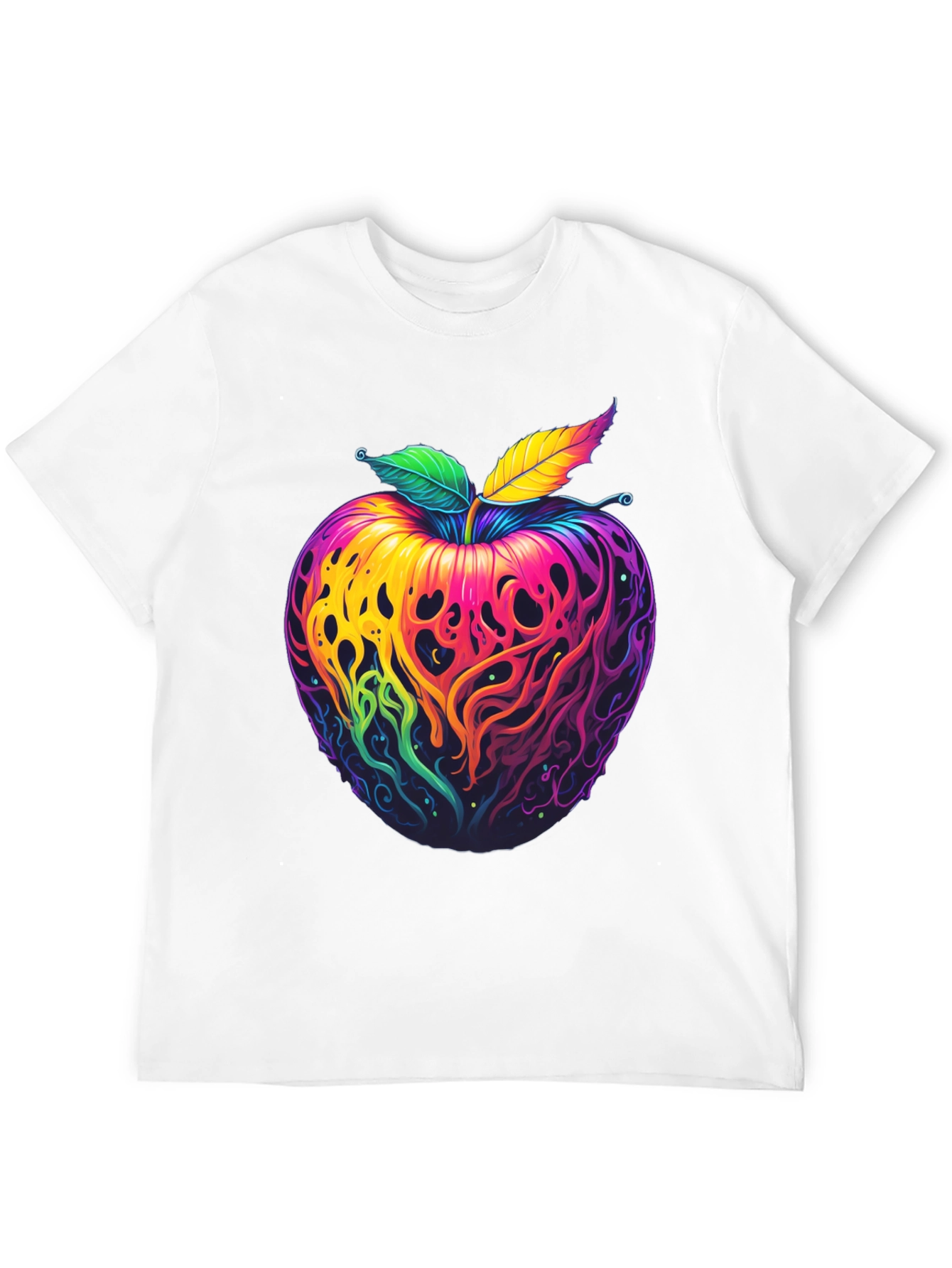 Psychedelic Apple Graphic T-Shirt - Vibrant Design
