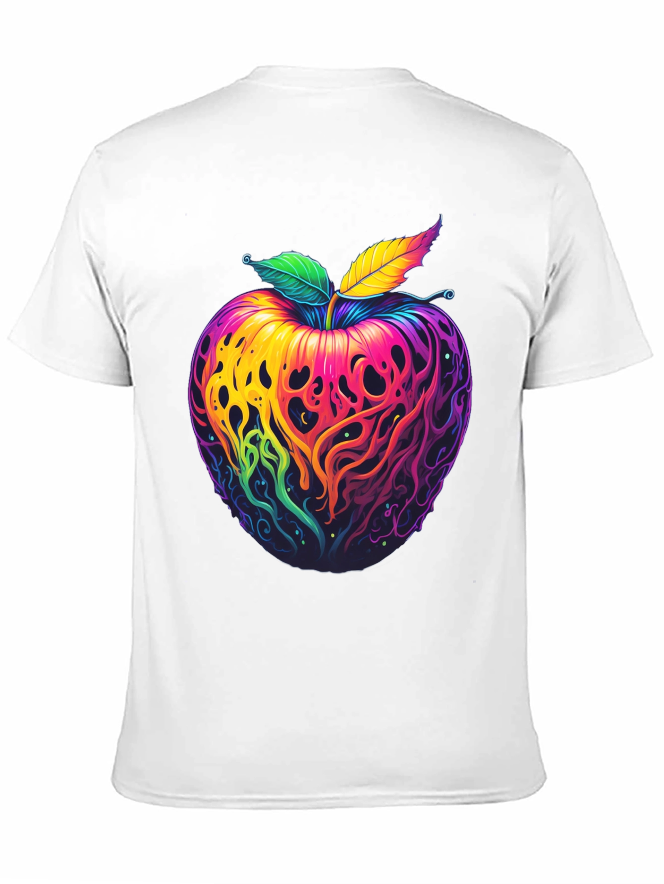 Psychedelic Apple Graphic T-Shirt - Vibrant Design