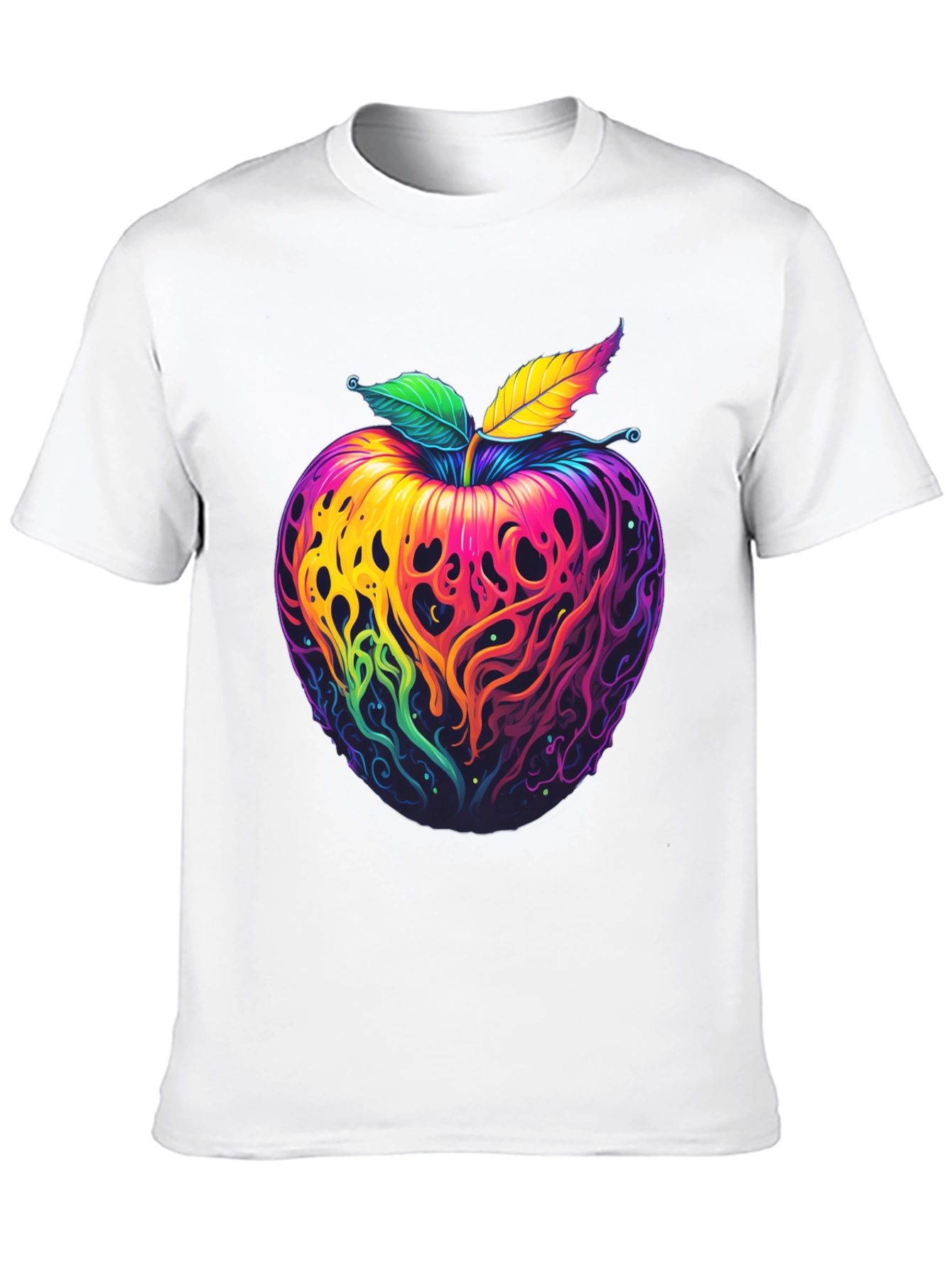 Psychedelic Apple Graphic T-Shirt - Vibrant Design