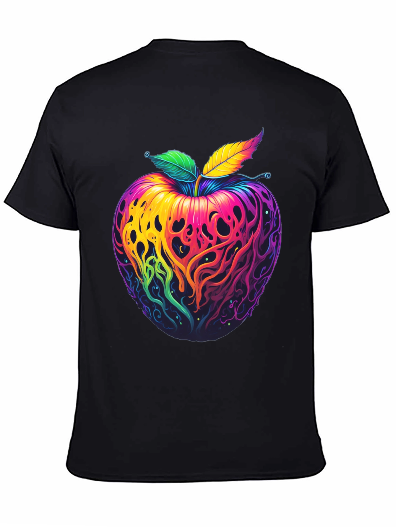 Psychedelic Apple Graphic T-Shirt - Vibrant Design
