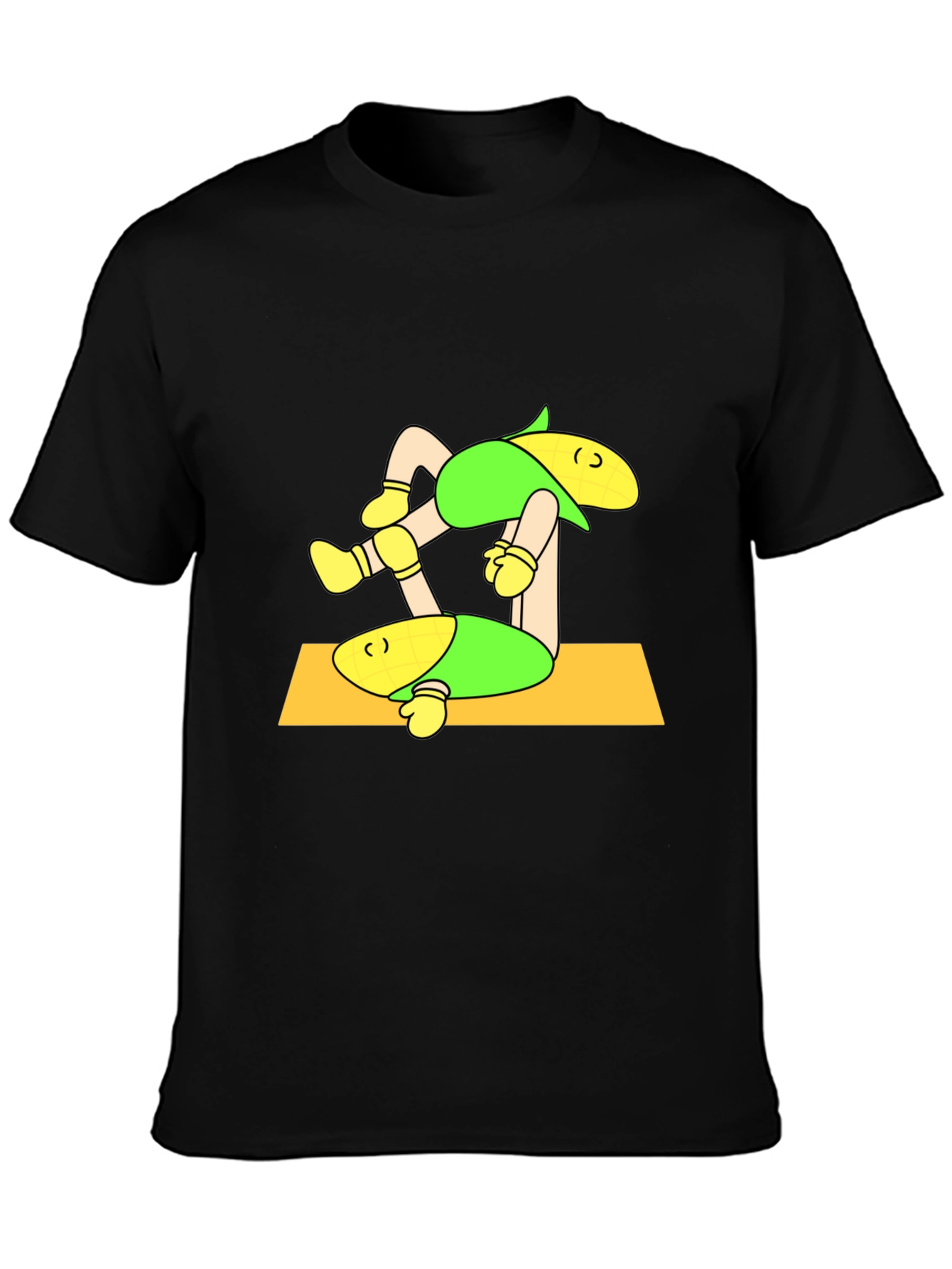 Corn Yoga Black T-Shirt