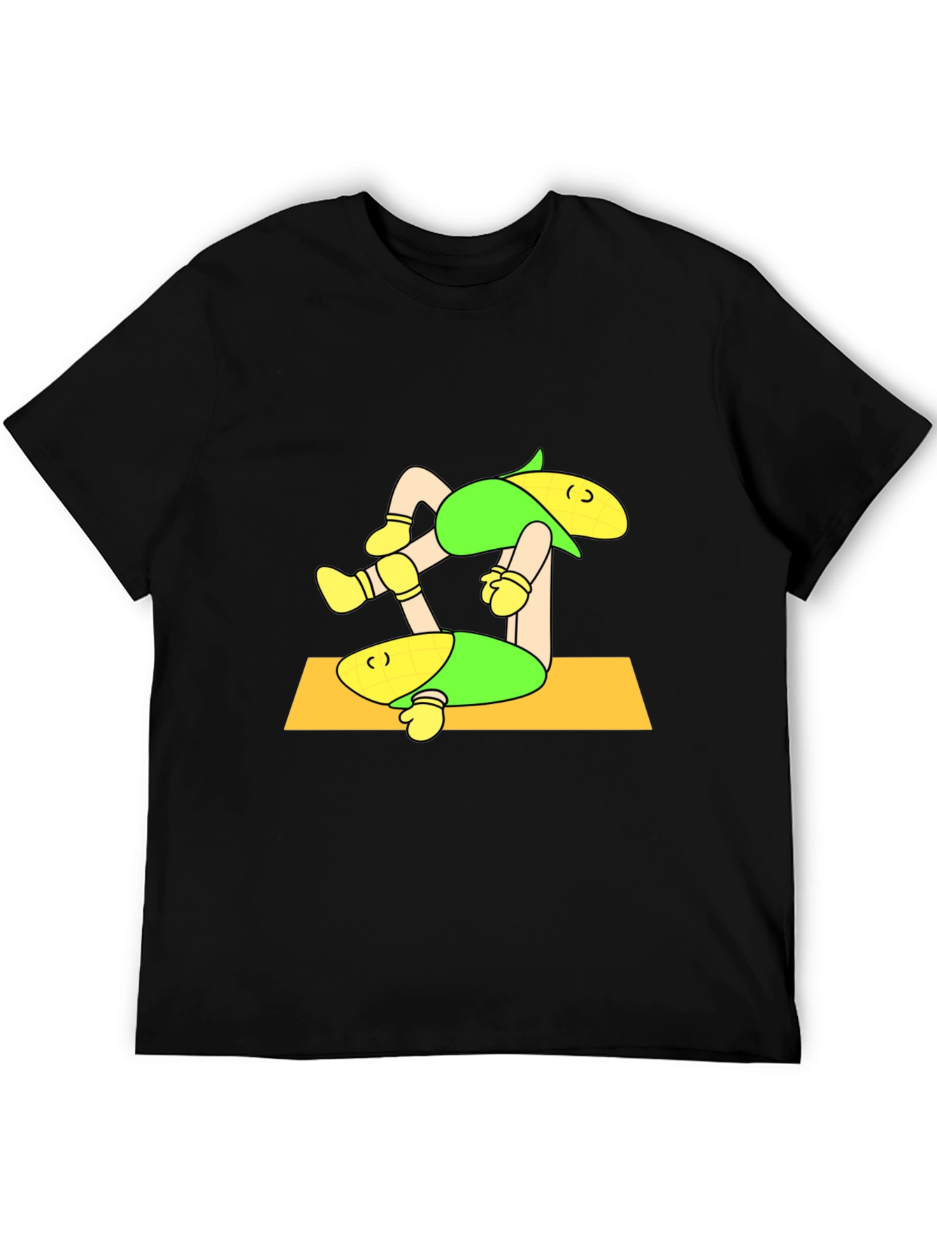 Corn Yoga Black T-Shirt
