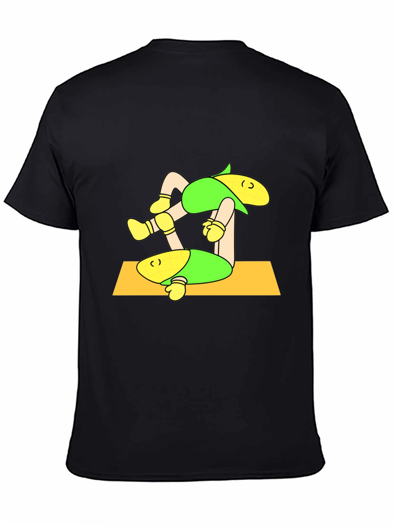 Corn Yoga Black T-Shirt