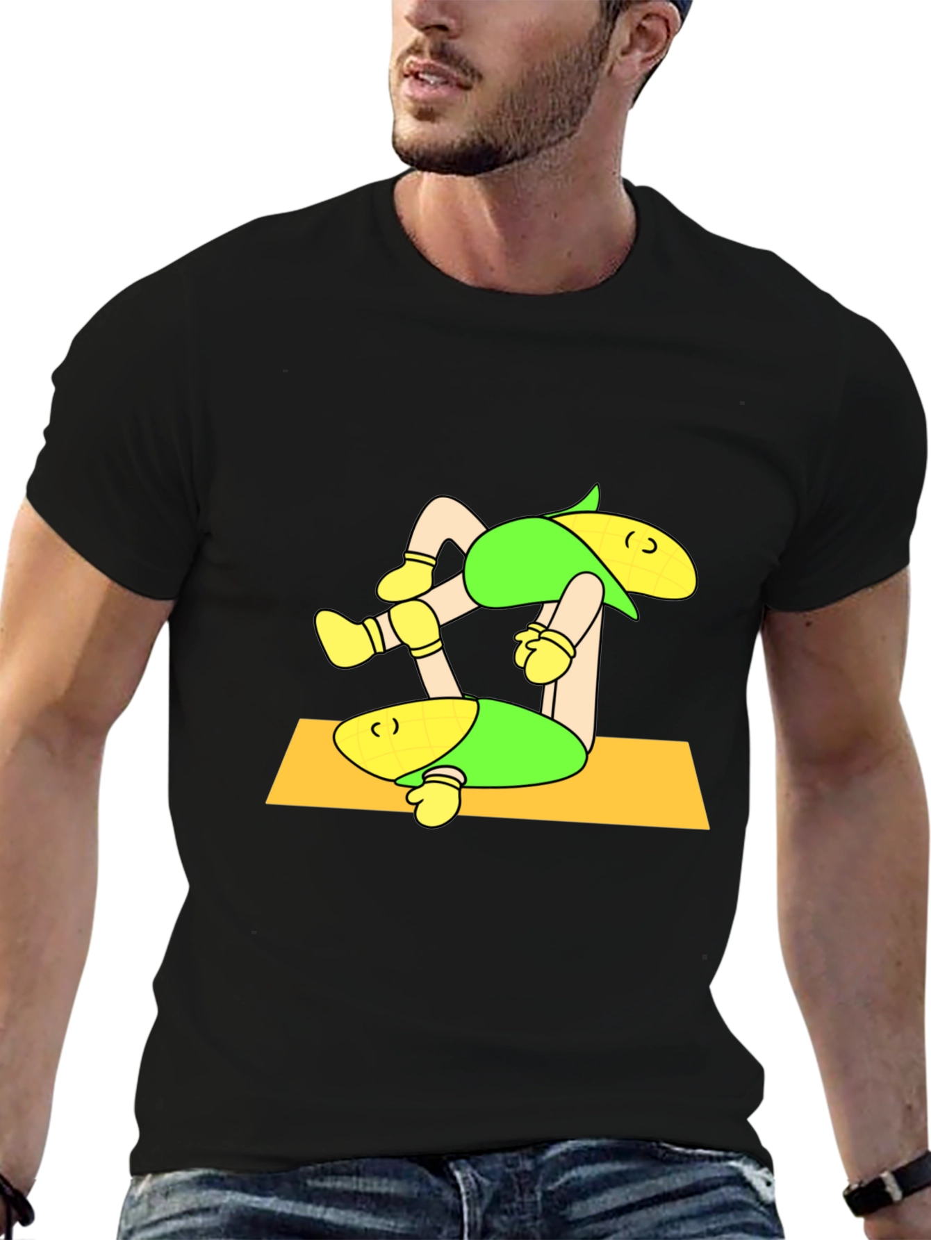 Corn Yoga Black T-Shirt
